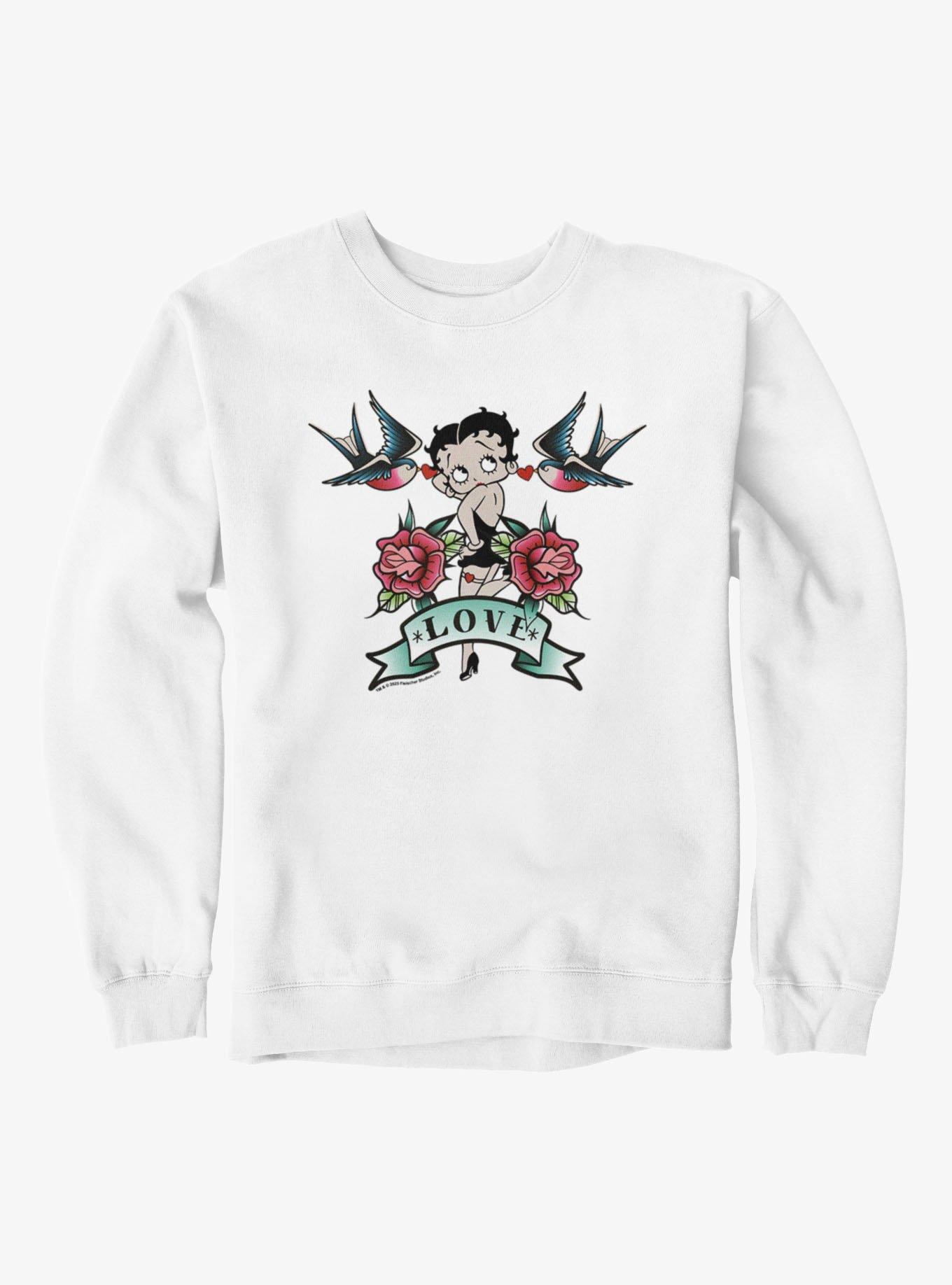 Betty Boop Valentine's Love Tattoo Sweatshirt, , hi-res
