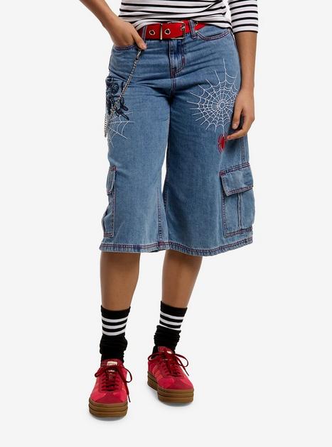 Her Universe Marvel Spider-Man Side Chain Belted Jorts | Hot Topic
