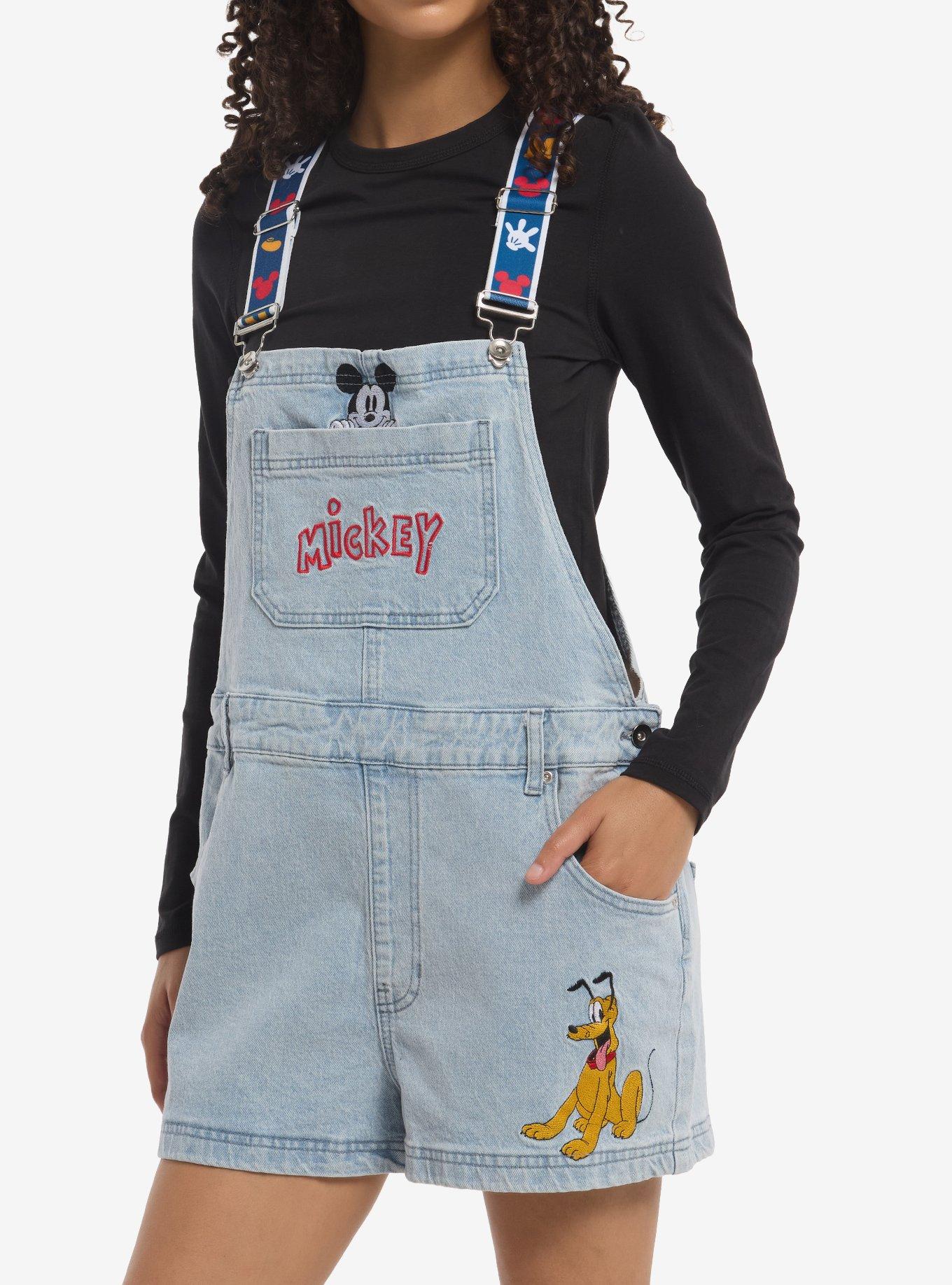 Disney Mickey Mouse Pluto Denim Shortalls, , hi-res