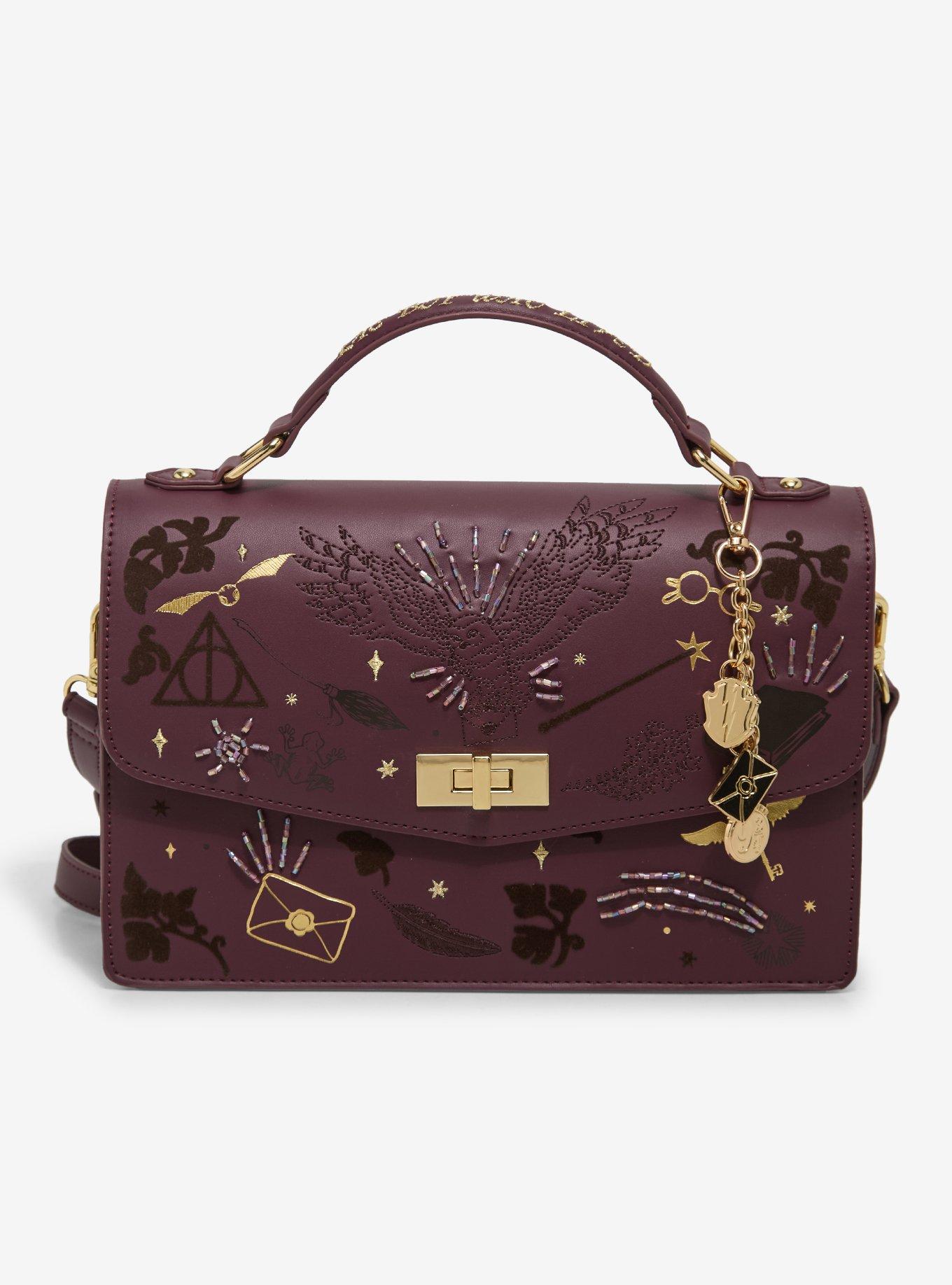 Harry Potter Flocked Magical Icons Crossbody Bag - BoxLunch Exclusive, , hi-res