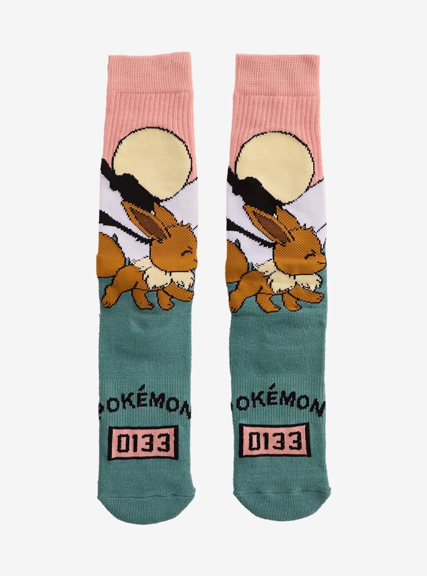Pok&eacute;mon Eevee Scenic Crew Socks &mdash; BoxLunch Exclusive, , hi-res