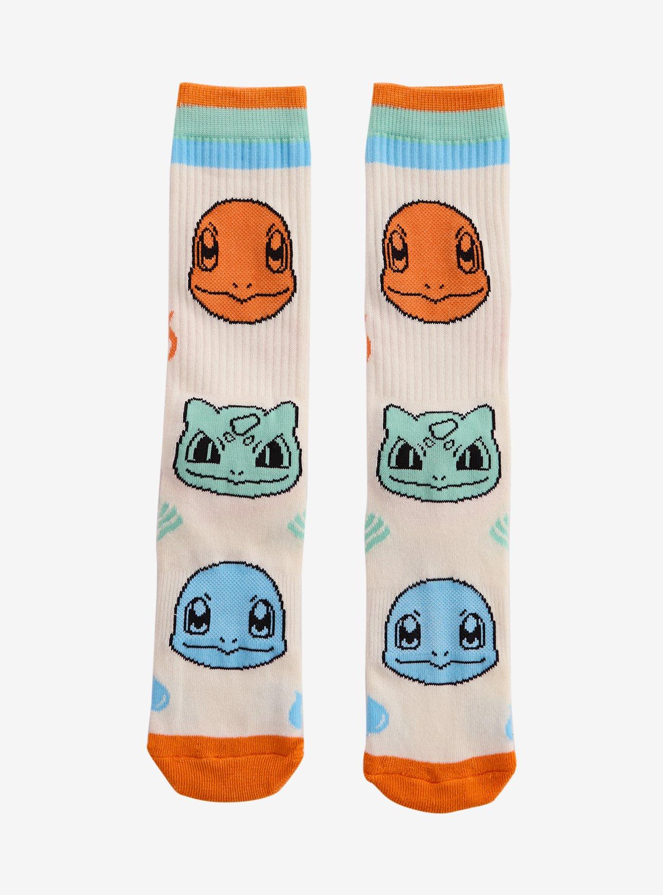 Pok&eacute;mon Starters Striped Crew Socks &mdash; BoxLunch Exclusive, , hi-res