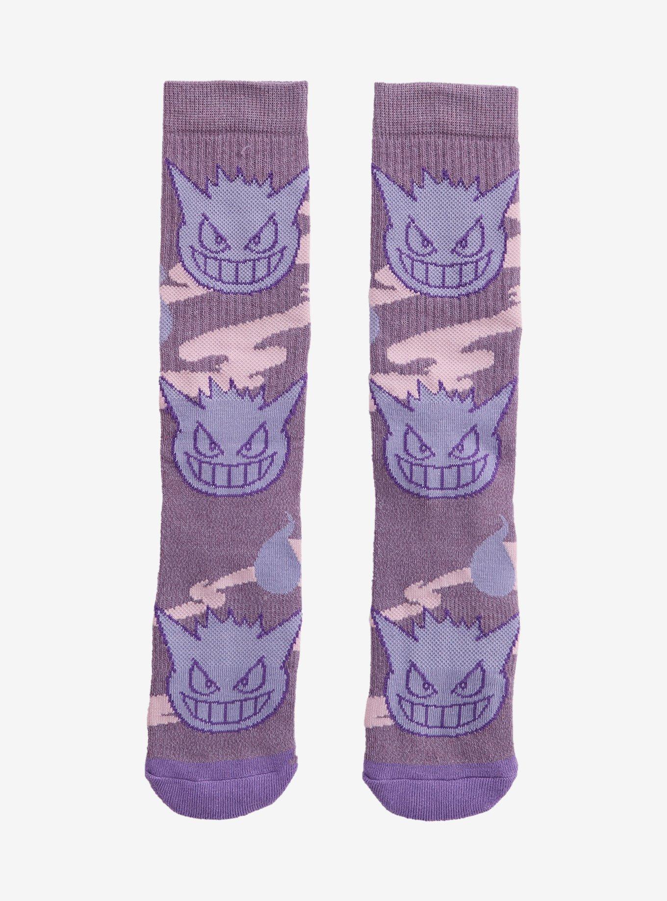 Pok&eacute;mon Gengar Allover Print Crew Socks &mdash; BoxLunch Exclusive, , hi-res