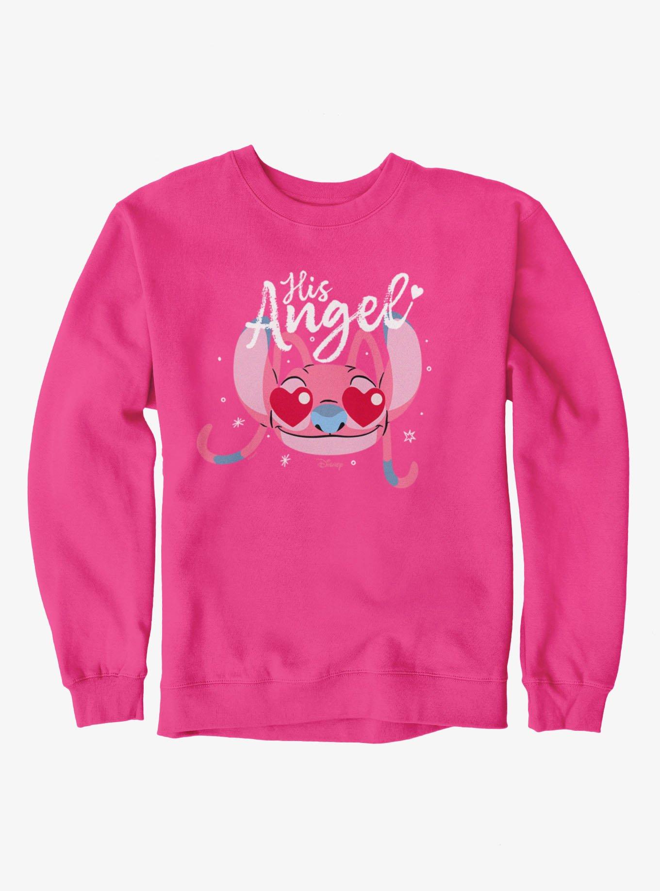 Disney Lilo & Stitch Valentine's His Angel Sweatshirt, HELICONIA, hi-res