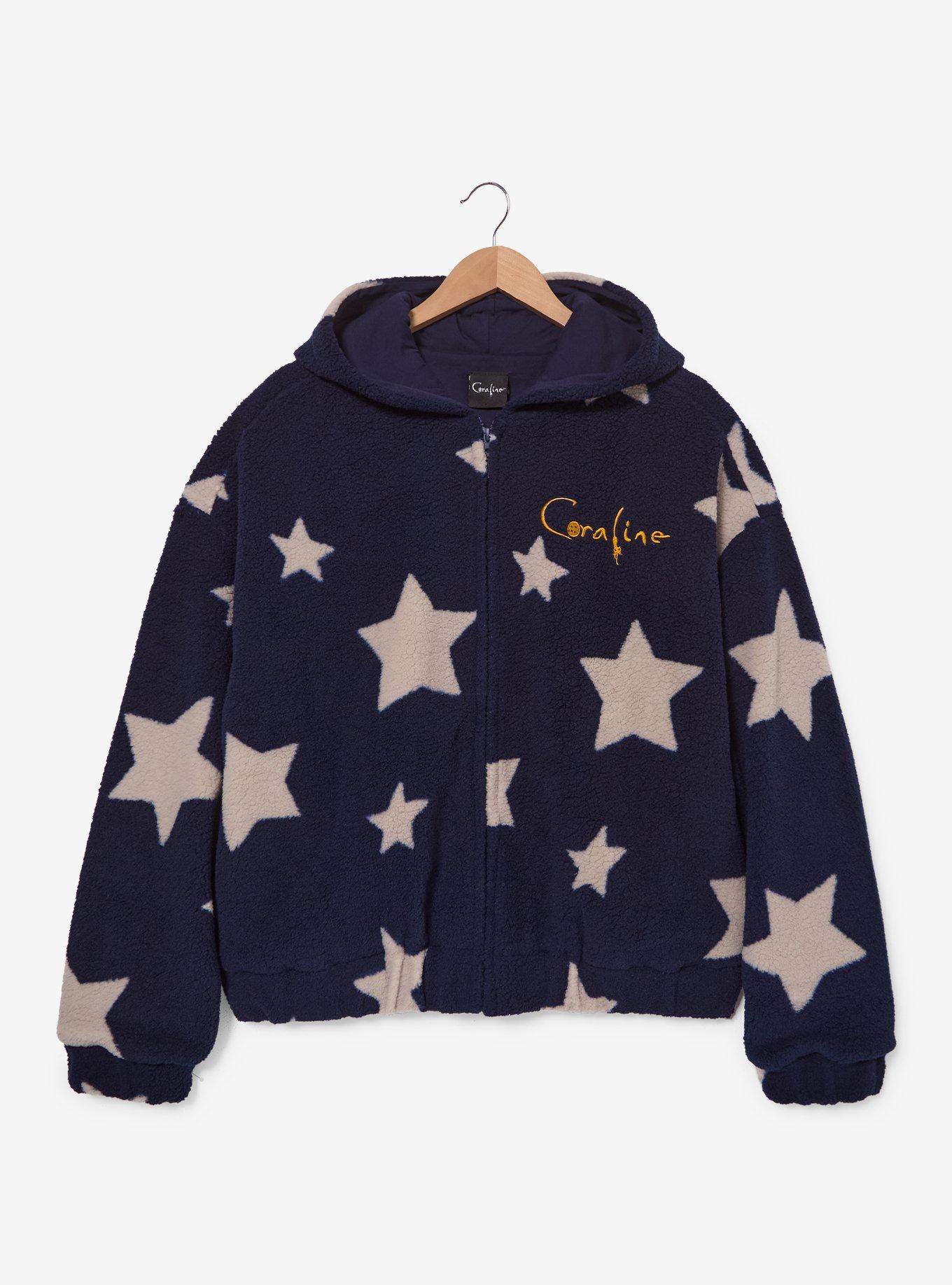 Coraline Star Allover Print Women's Hooded Sherpa Jacket - BoxLunch Exclusive