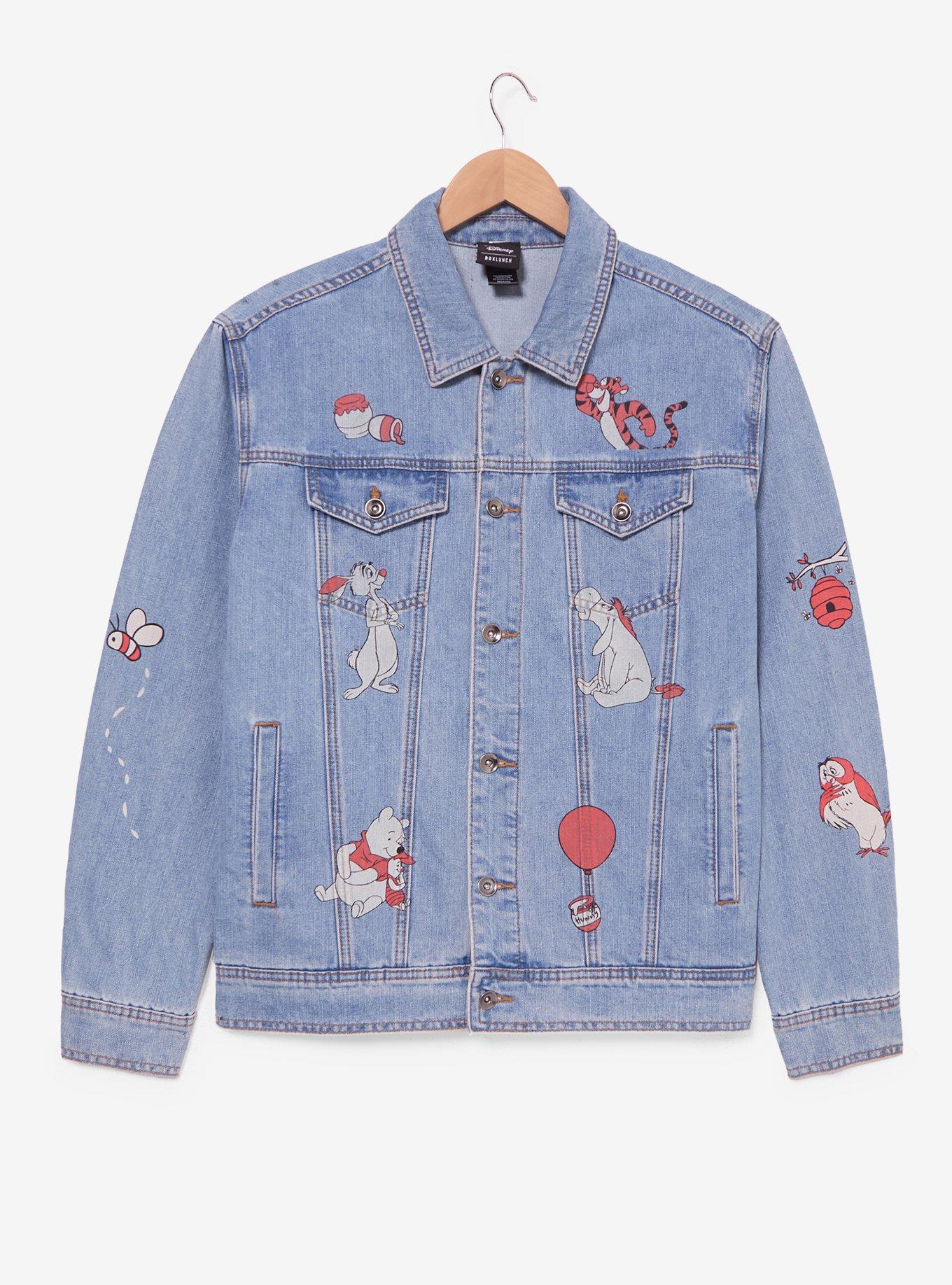 Disney Winnie the Pooh Tonal Characters Allover Print Women's Denim Jacket - BoxLunch Exclusive, , hi-res
