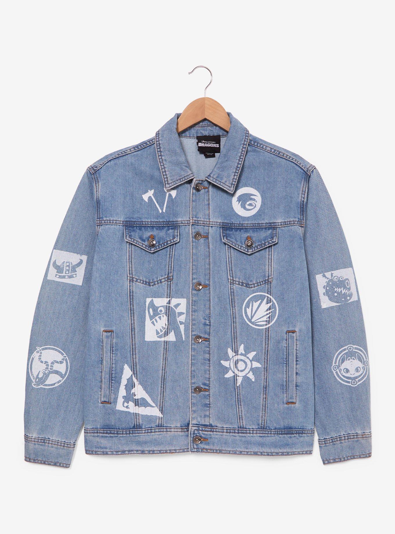 DreamWorks How to Train Your Dragon Allover Print Women's Denim Jacket - BoxLunch Exclusive