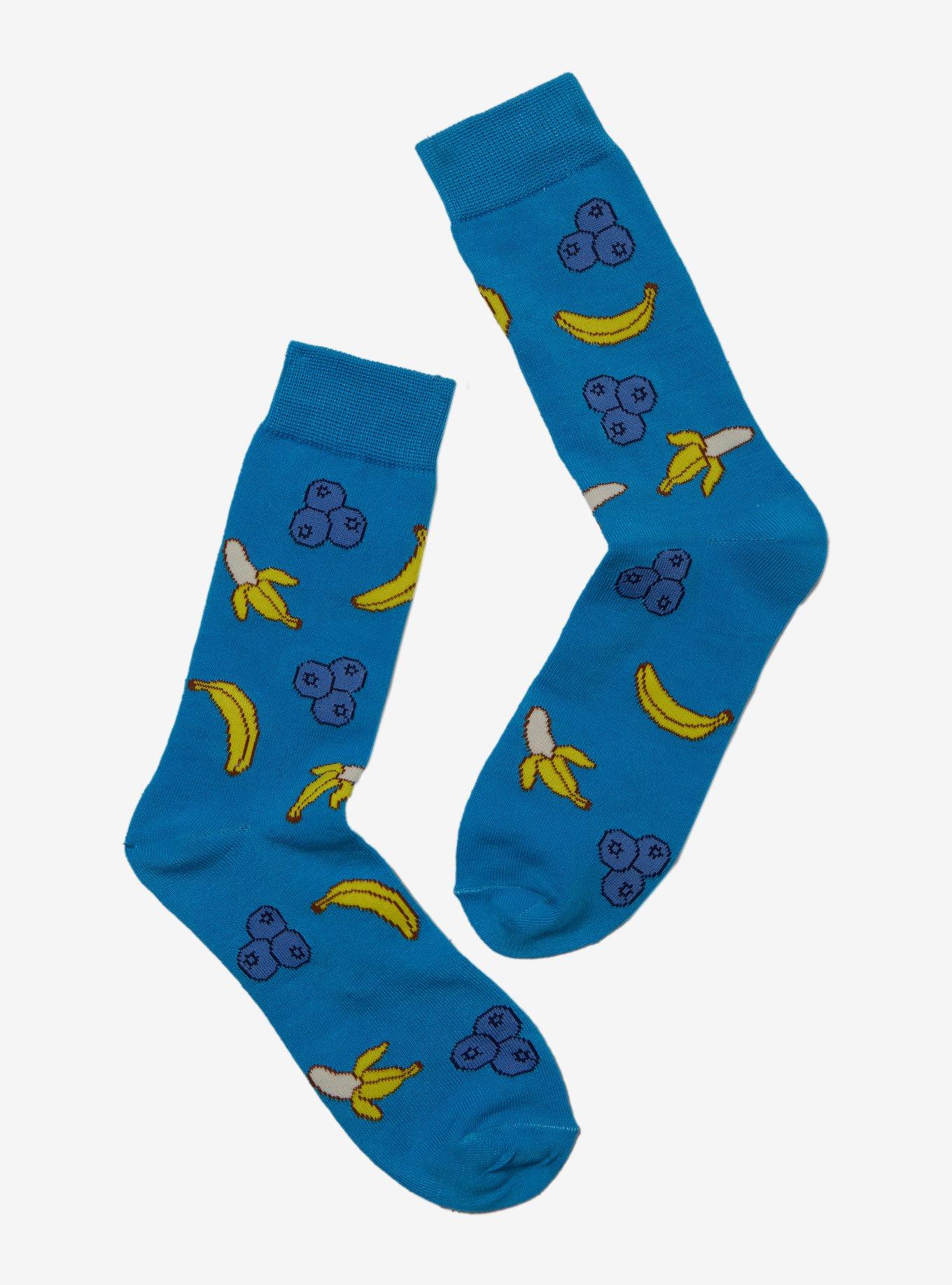 Banana & Blueberry Crew Socks, , hi-res