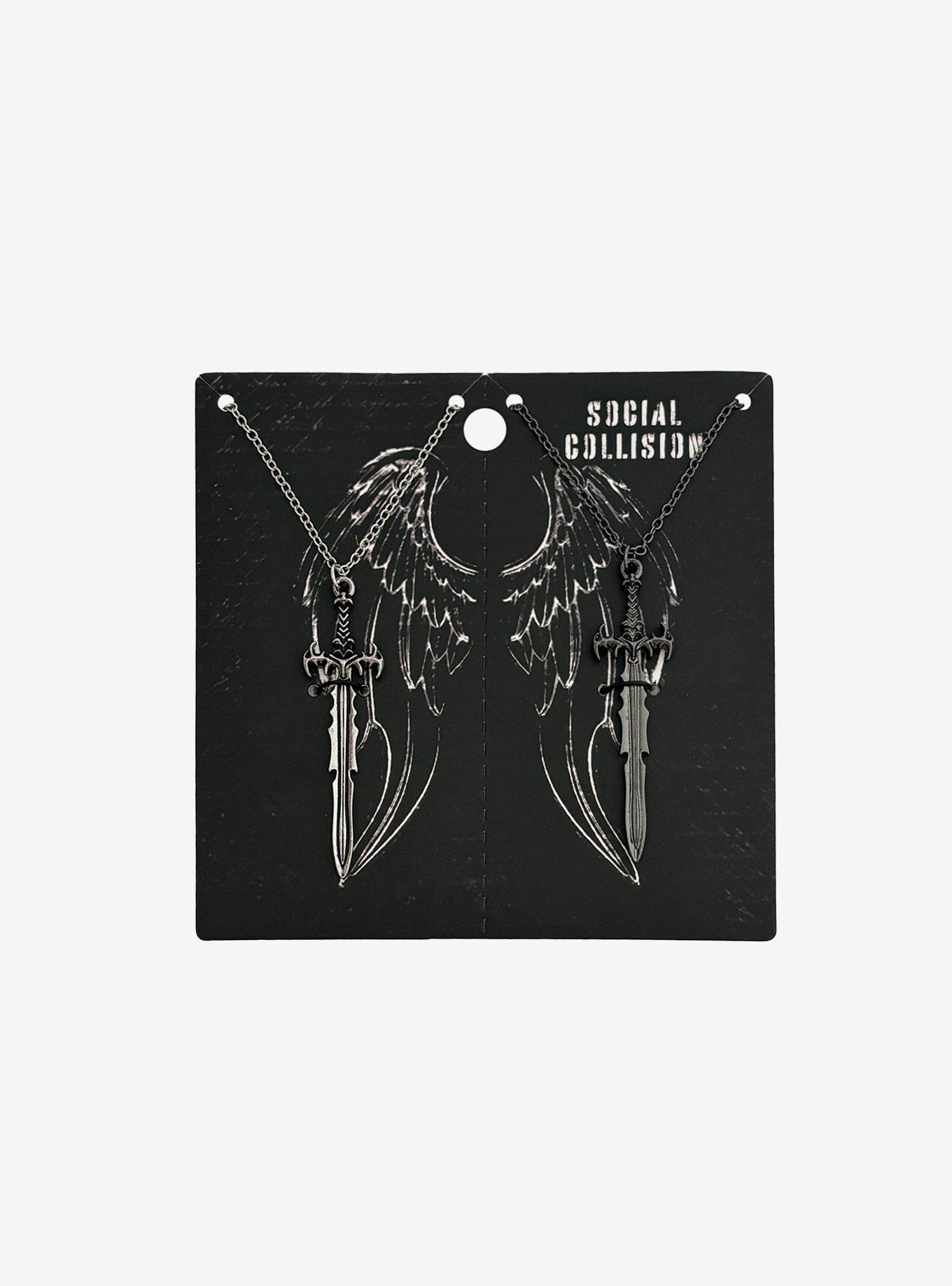 Social Collision Cyber Dagger Best Friend Necklace Set, , hi-res