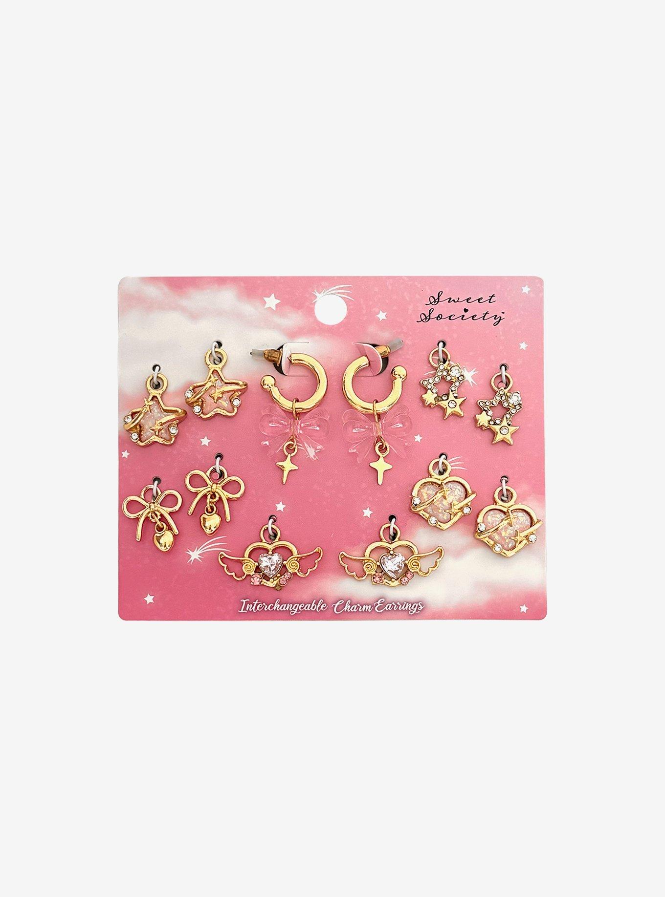Sweet Society Celestial Coquette Interchangeable Charm Earring Set, , hi-res