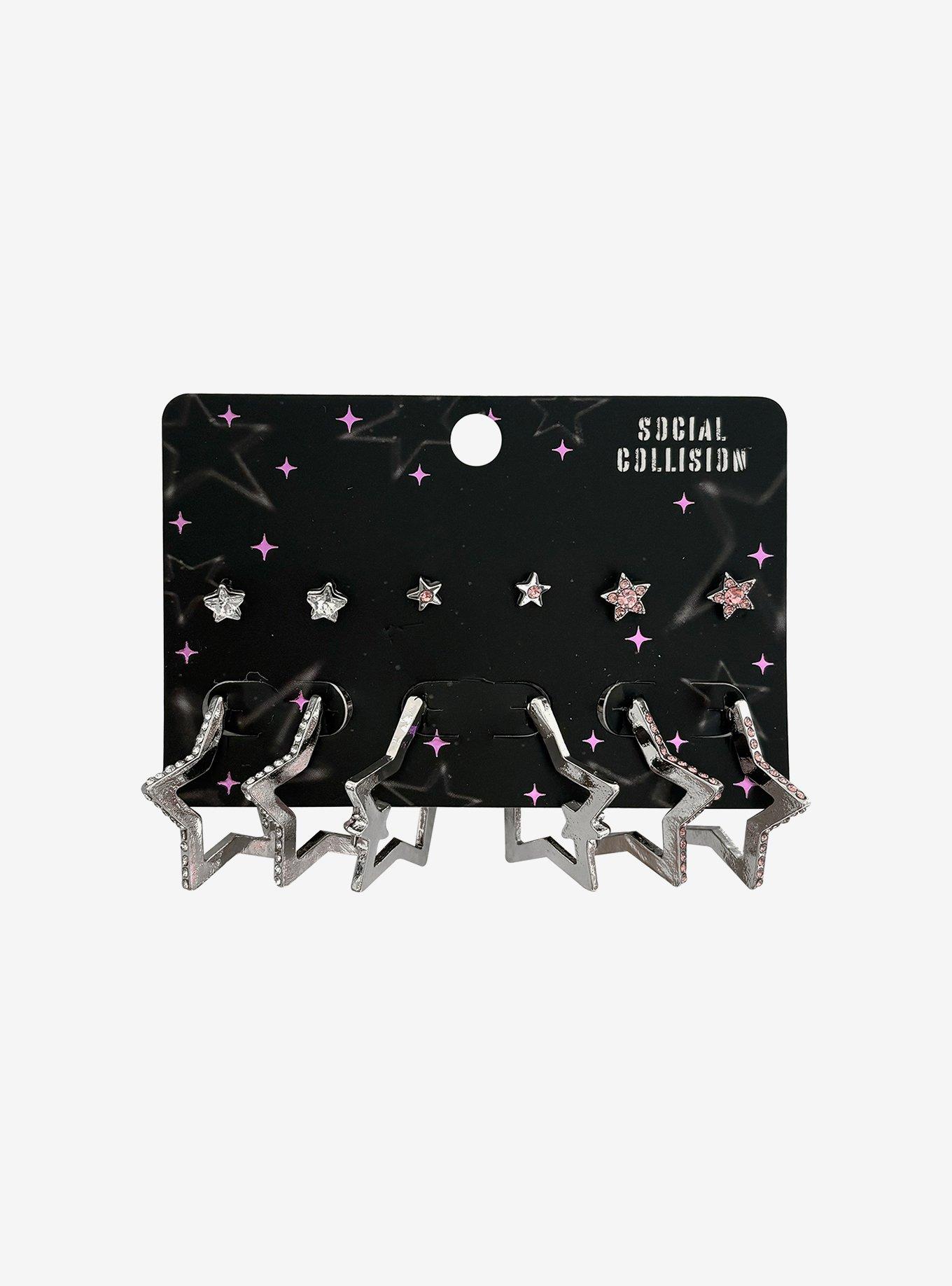 Social Collision Star Earring Set, , hi-res