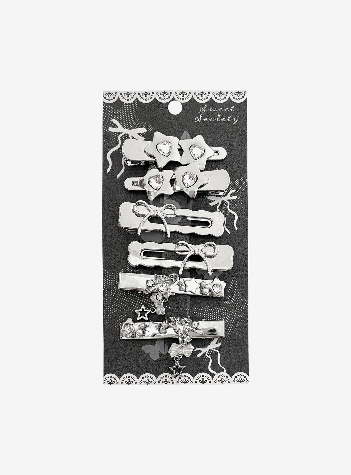 Sweet Society Star & Bow Hair Clip Set, , hi-res