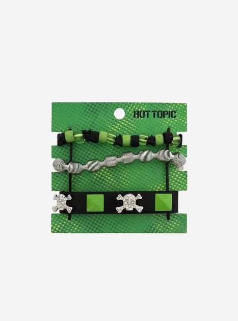 Black & Green Emo Bracelet Set | Hot Topic