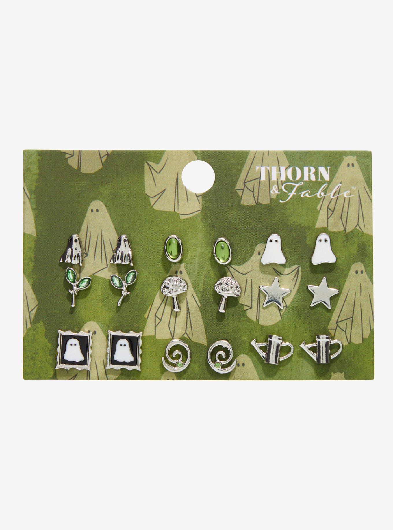Thorn & Fable Ghost Mushroom Stud Earring Set, , hi-res