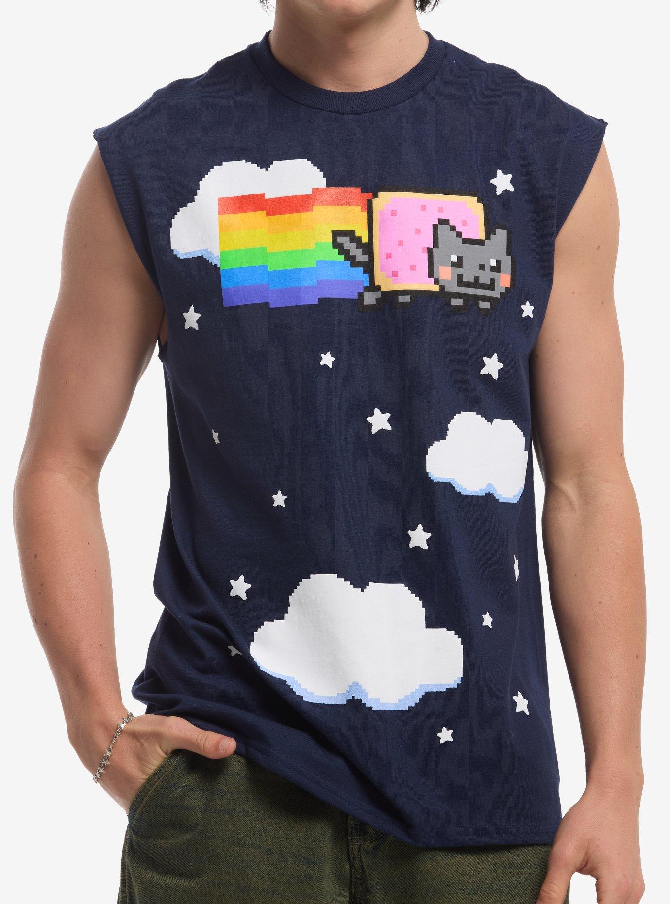 Nyan Cat Clouds Muscle Tank Top, , hi-res
