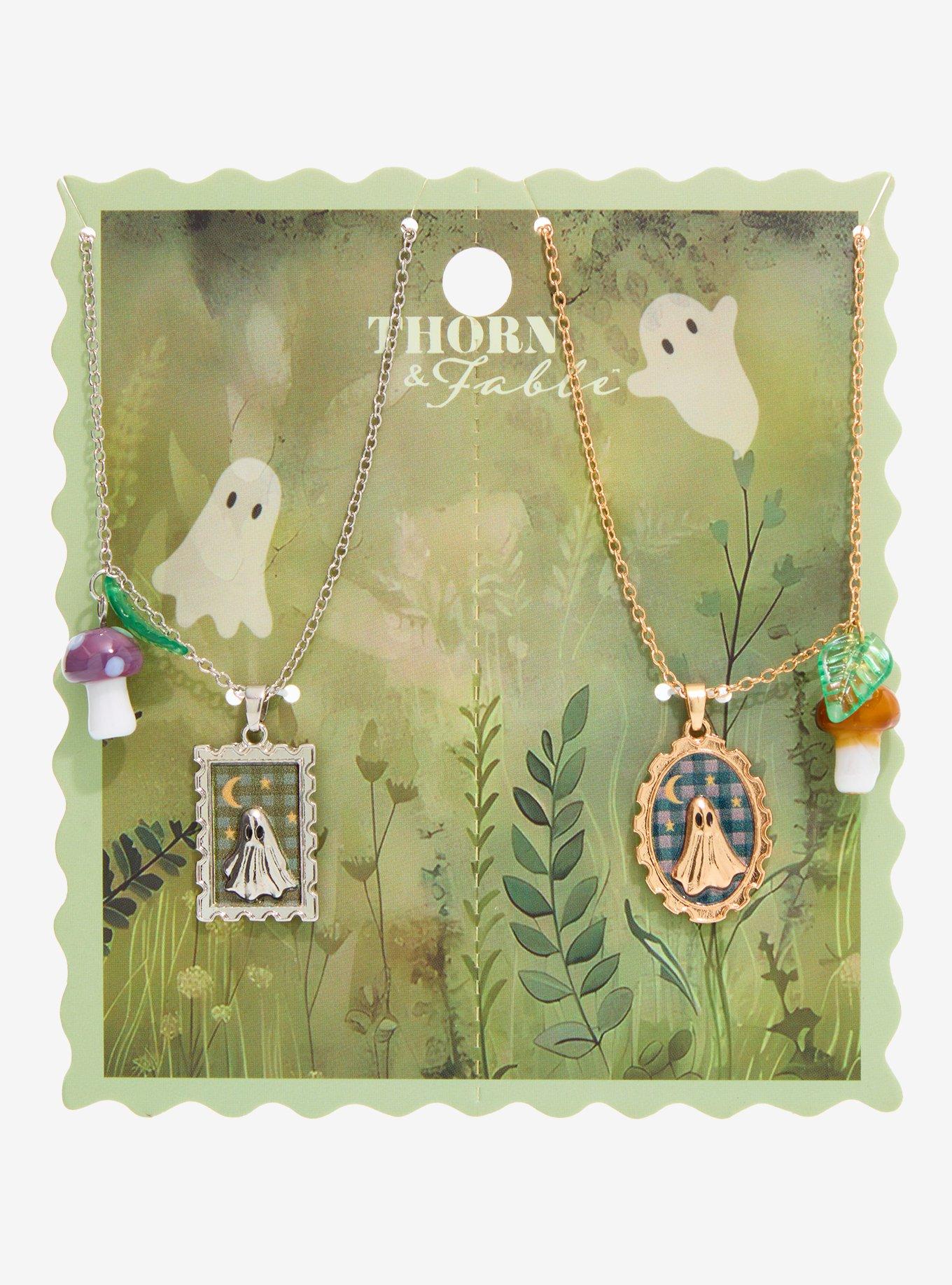 Thorn & Fable Ghost Portrait Best Friend Necklace Set, , hi-res