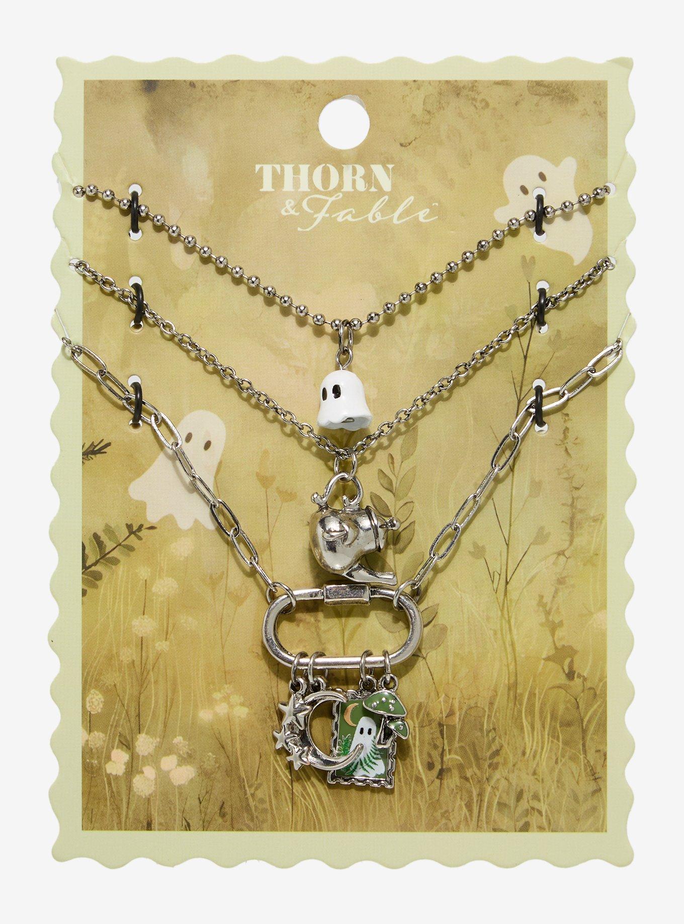 Thorn & Fable Ghost Teapot Necklace Set, , hi-res