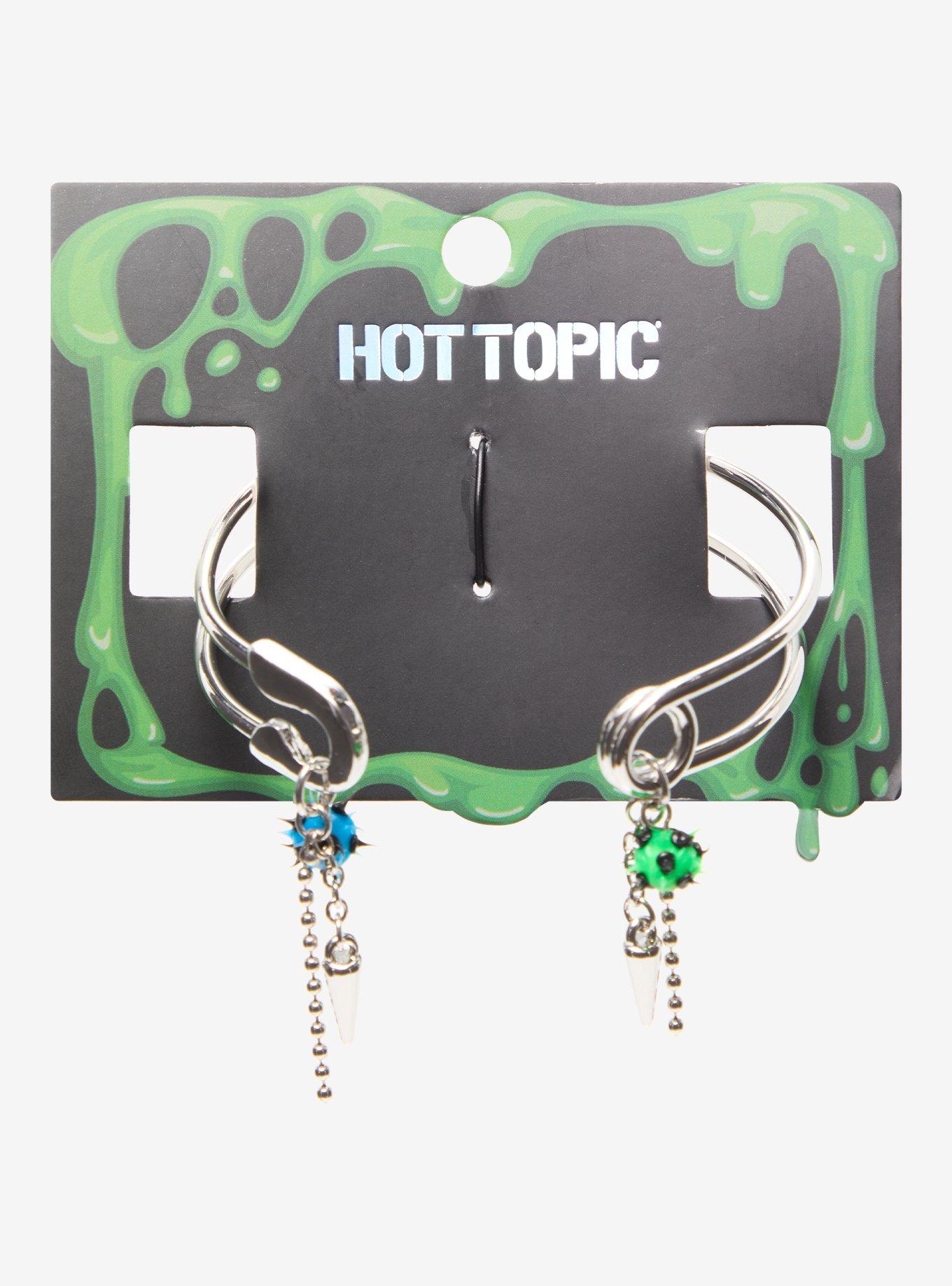Safety Pin Charm Cuff Bracelet, , hi-res