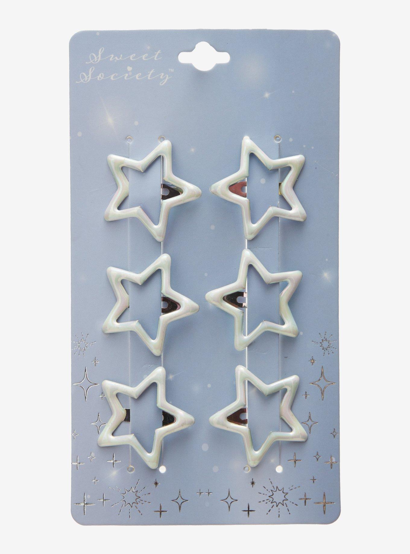 Sweet Society Pearlescent Star Hair Clip Set, , hi-res
