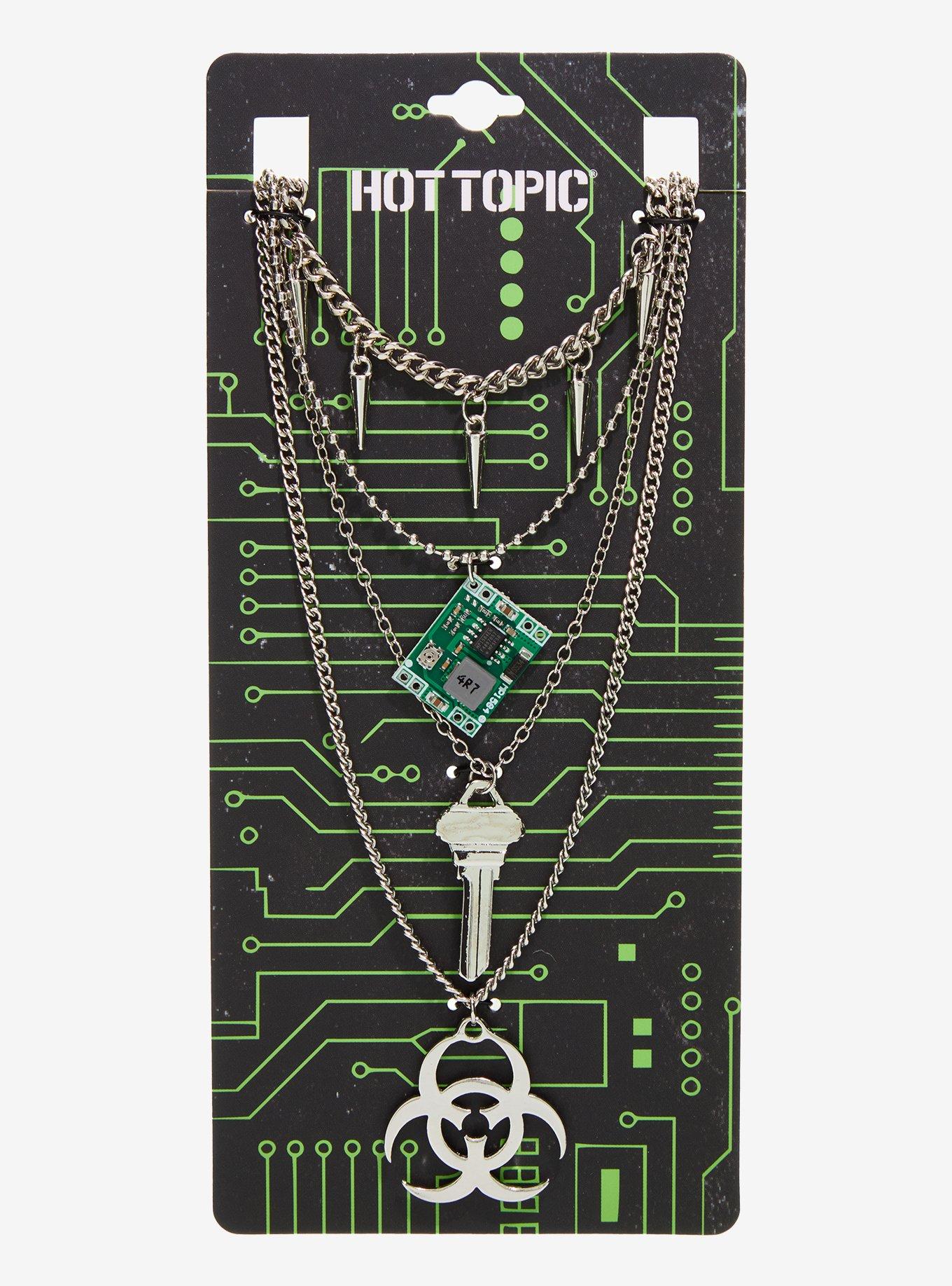 Biohazard Circuit Board Necklace Set, , hi-res