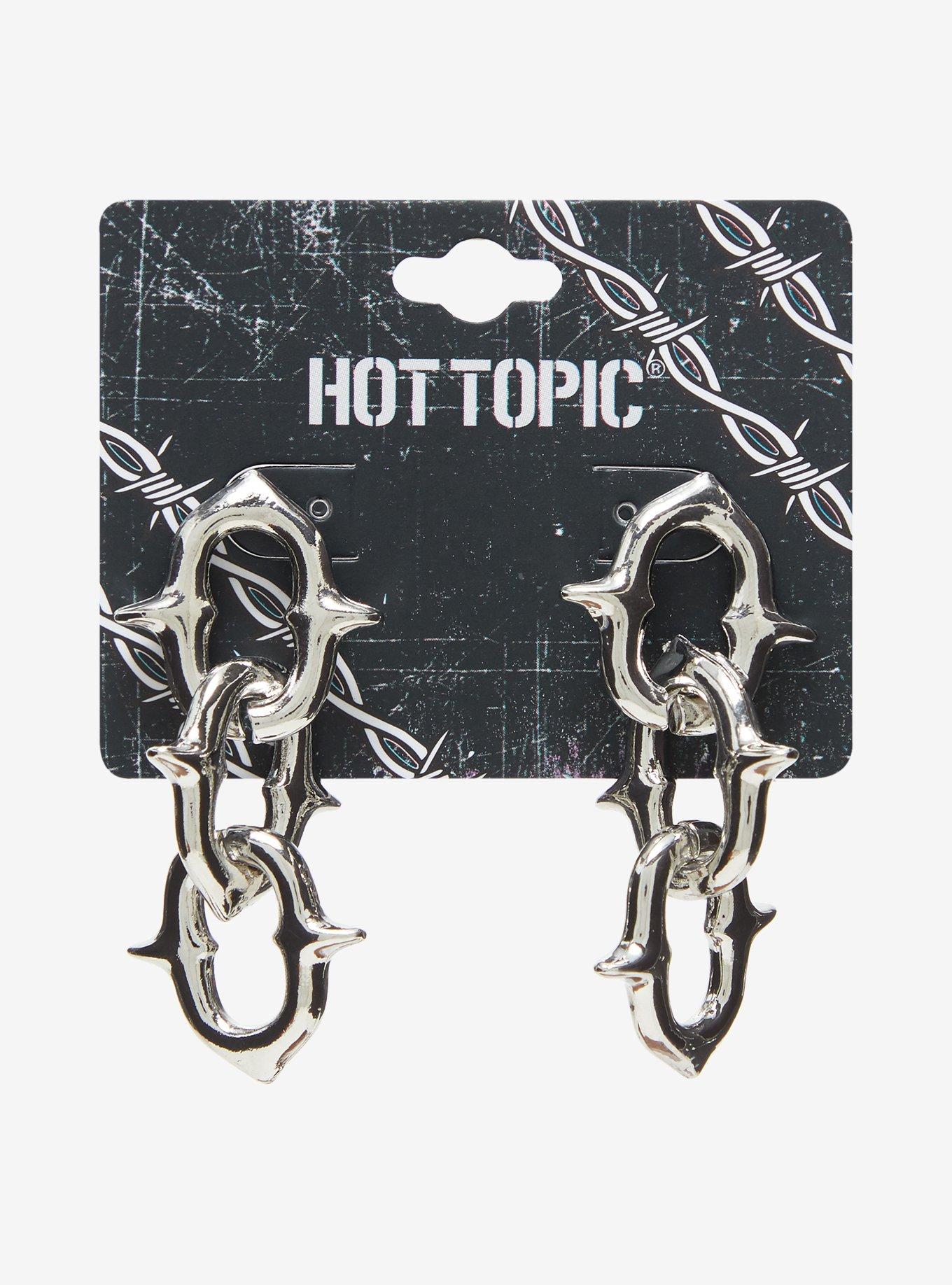 Spike Chain Drop Earrings, , hi-res