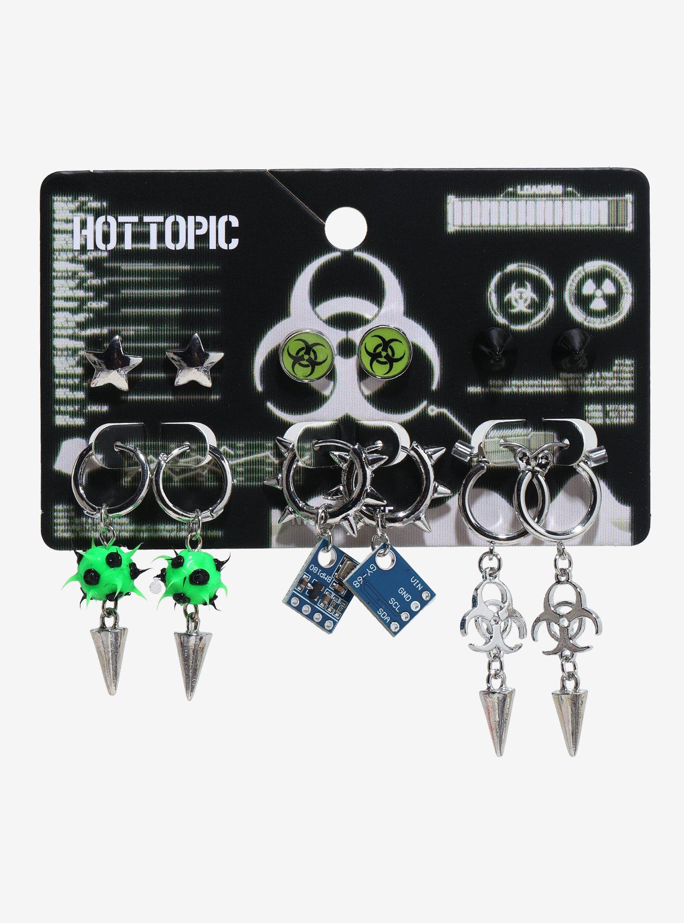 Biohazard Circuit Board Earring Set, , hi-res