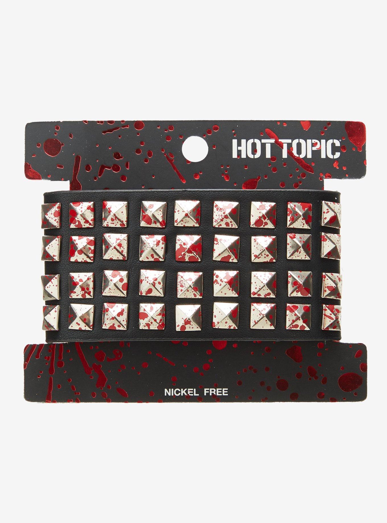 Bloody Pyramid Faux Leather Cuff Bracelet, , hi-res