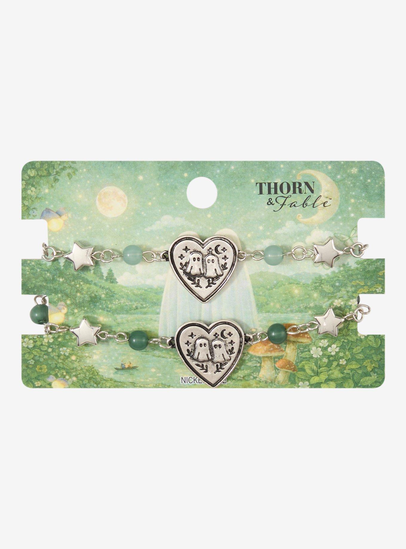 Thorn & Fable Ghost Heart Best Friend Bracelet Set, , hi-res