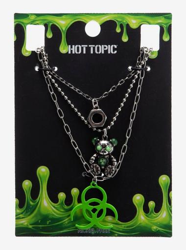 Biohazard Bear Bolt Necklace Set | Hot Topic