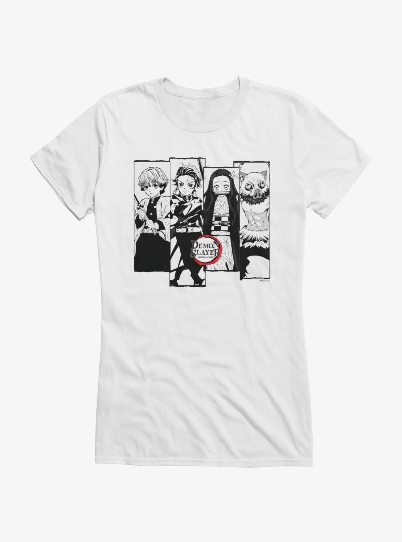 Demon Slayer Black And White Panels Girls T-Shirt, , hi-res
