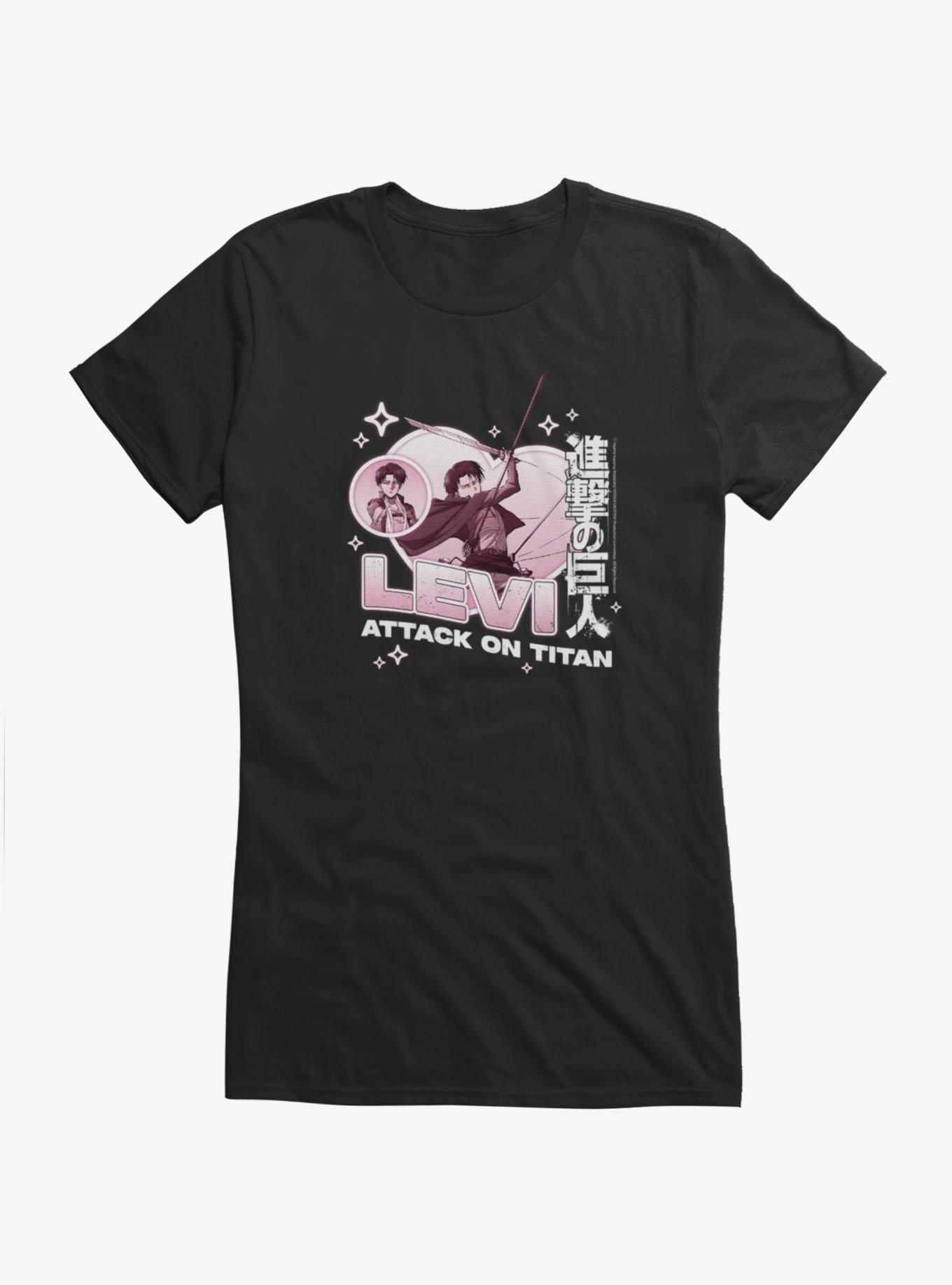 Attack On Titan Levi Pink Hearts Girls T-Shirt