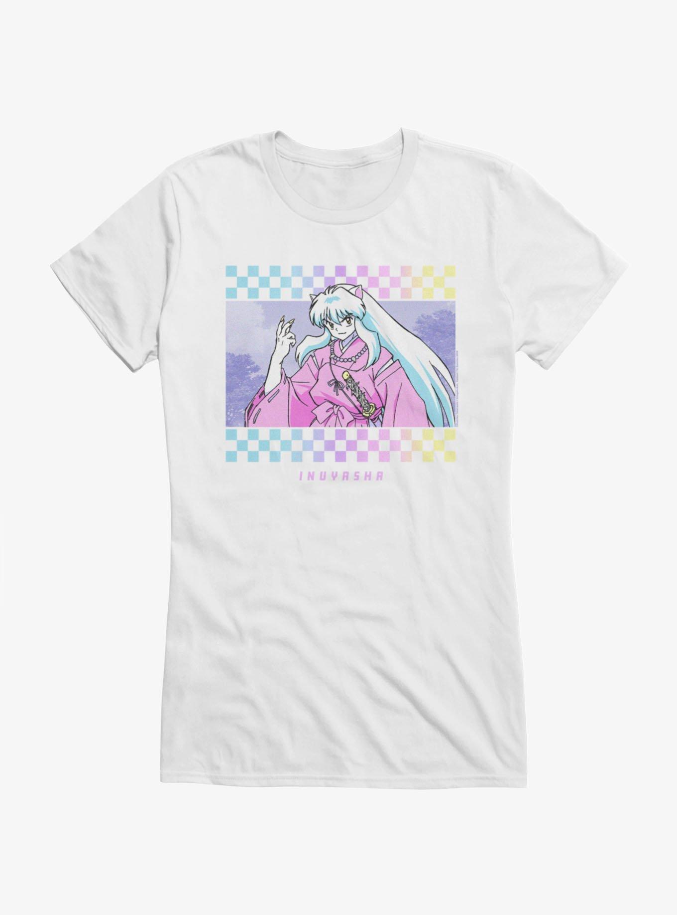 InuYasha Checkered Portrait Girls T-Shirt, , hi-res