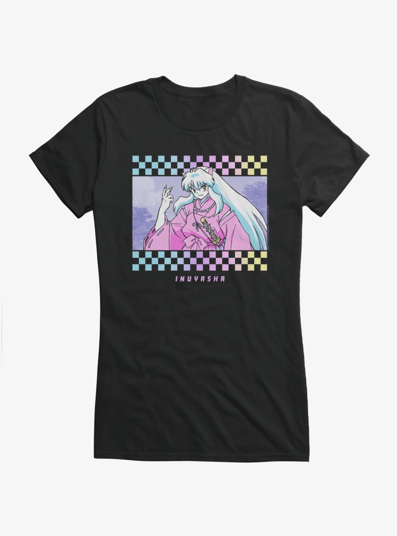 InuYasha Checkered Portrait Girls T-Shirt, , hi-res