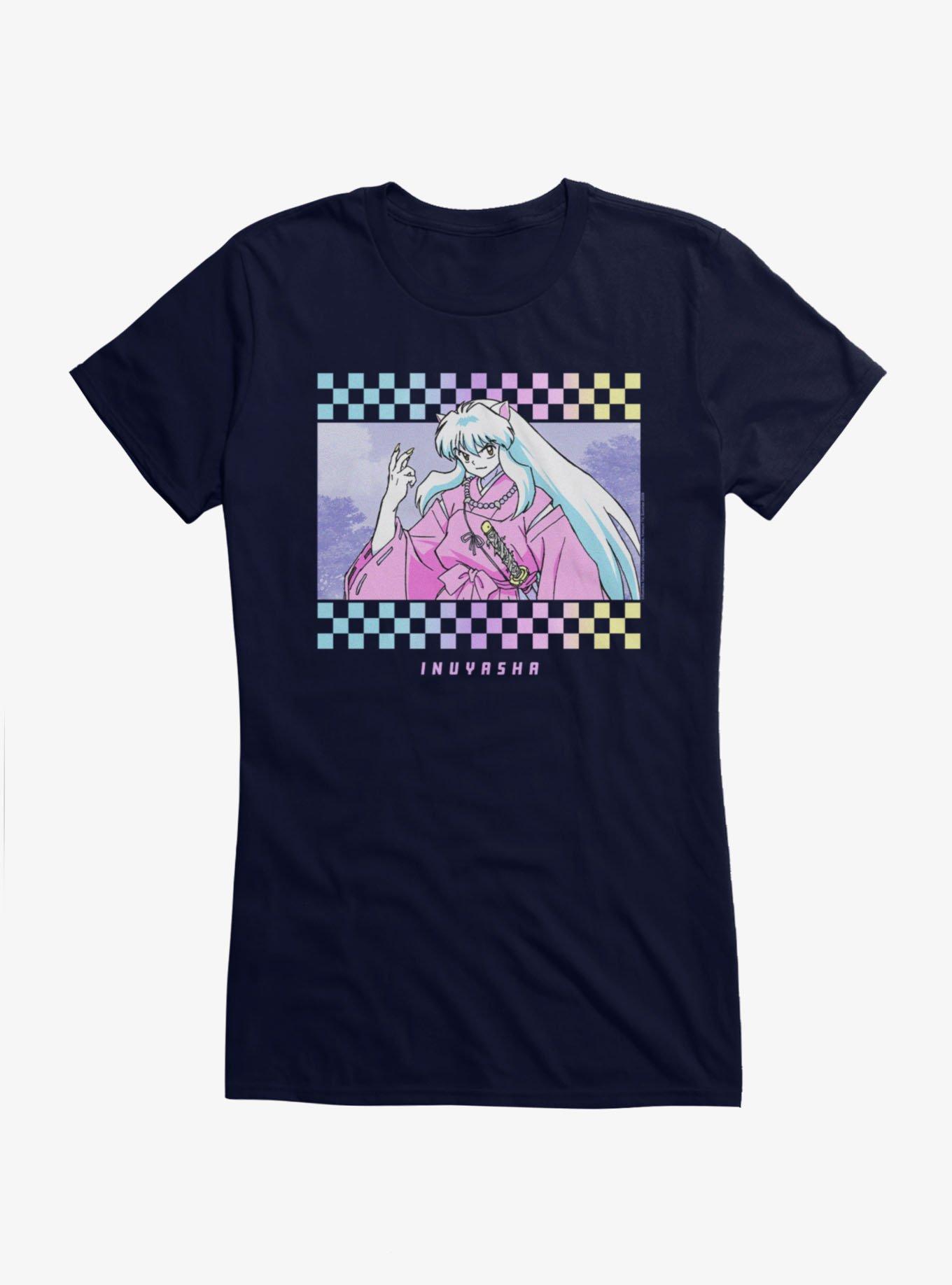 InuYasha Checkered Portrait Girls T-Shirt, , hi-res