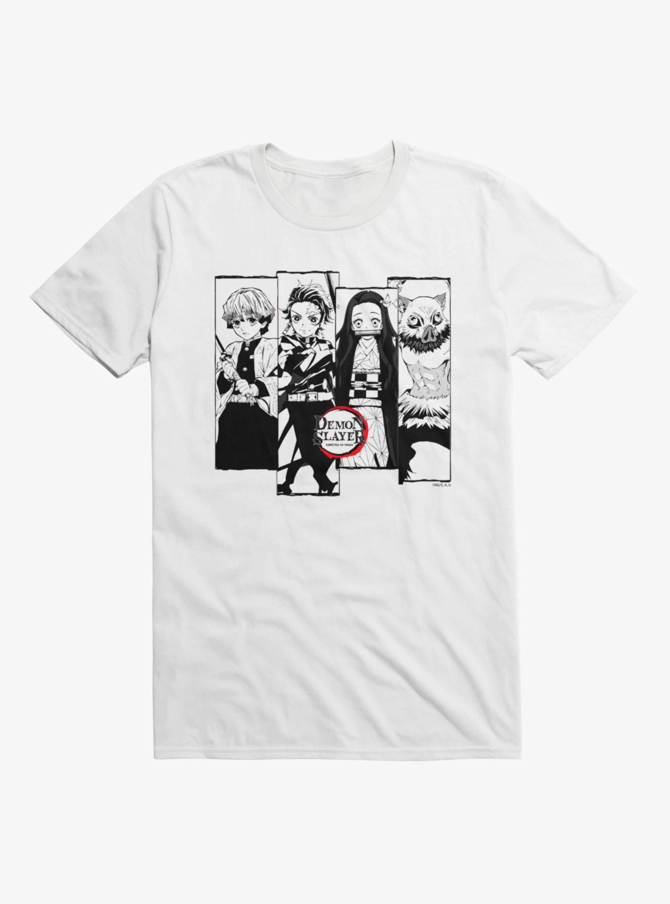 Demon Slayer Black And White Panels T-Shirt, , hi-res