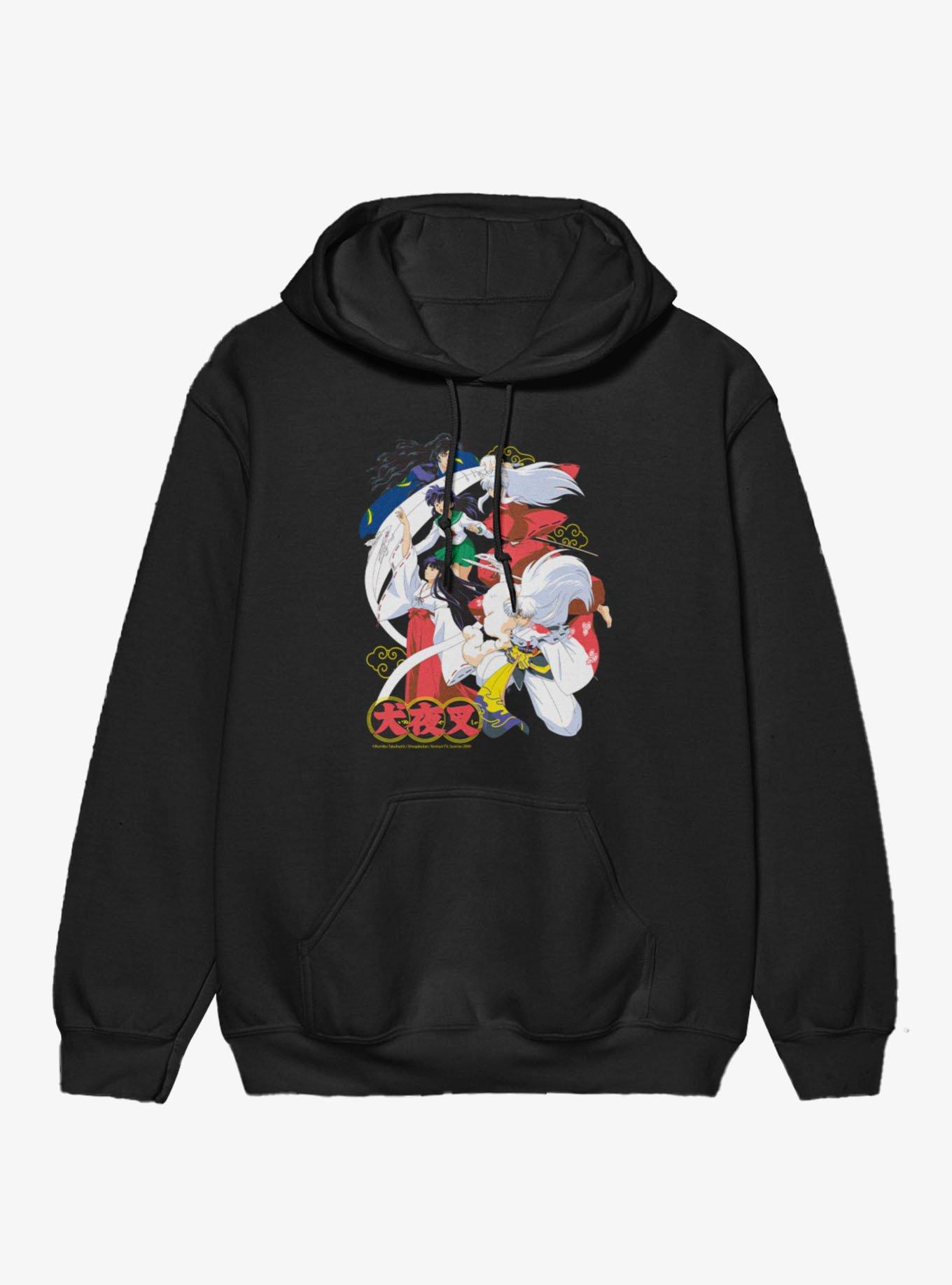 InuYasha Kagome Demon Dogs Collage Hoodie, BLACK, hi-res