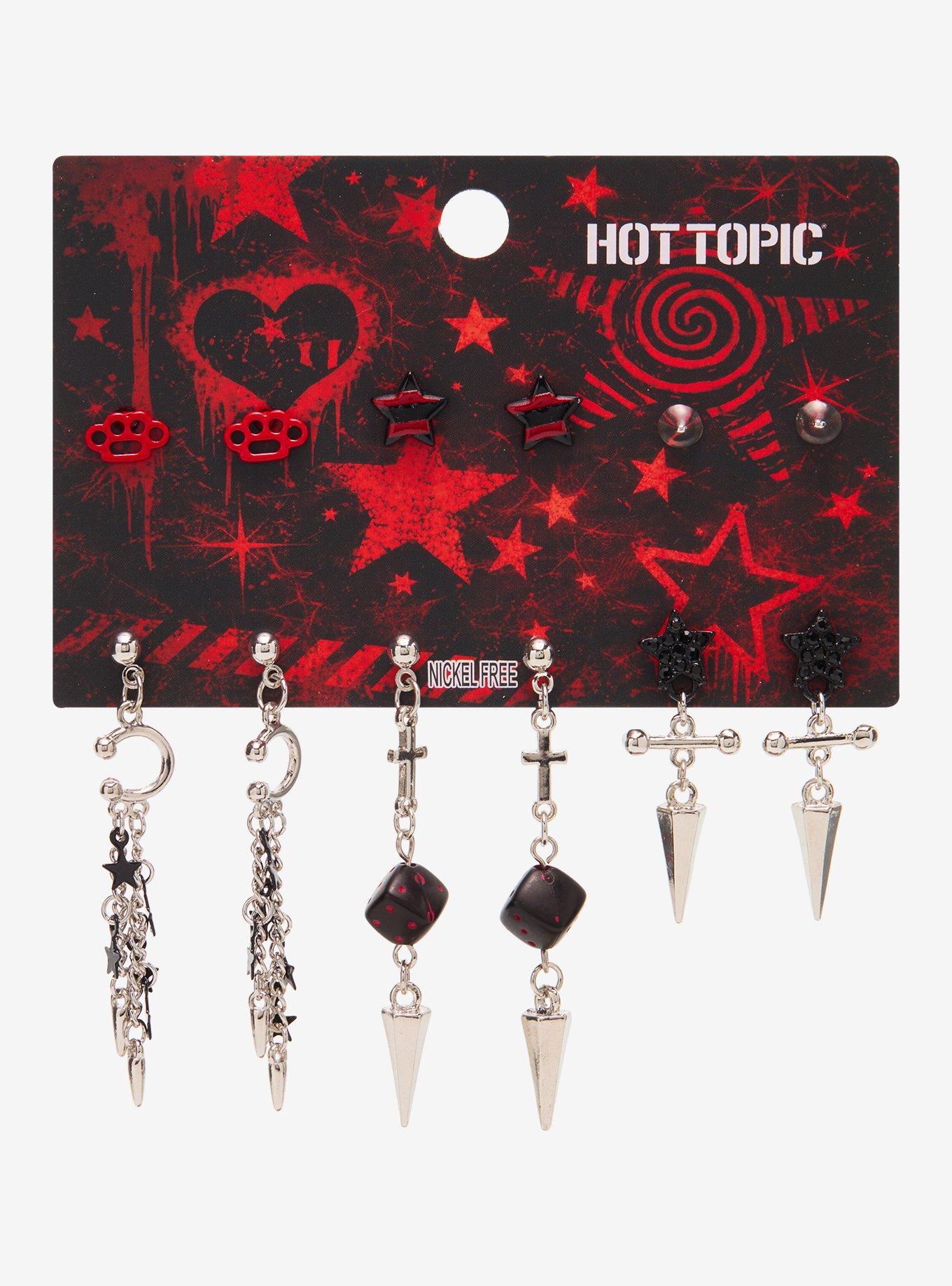 Dice Spike Star Earring Set, , hi-res