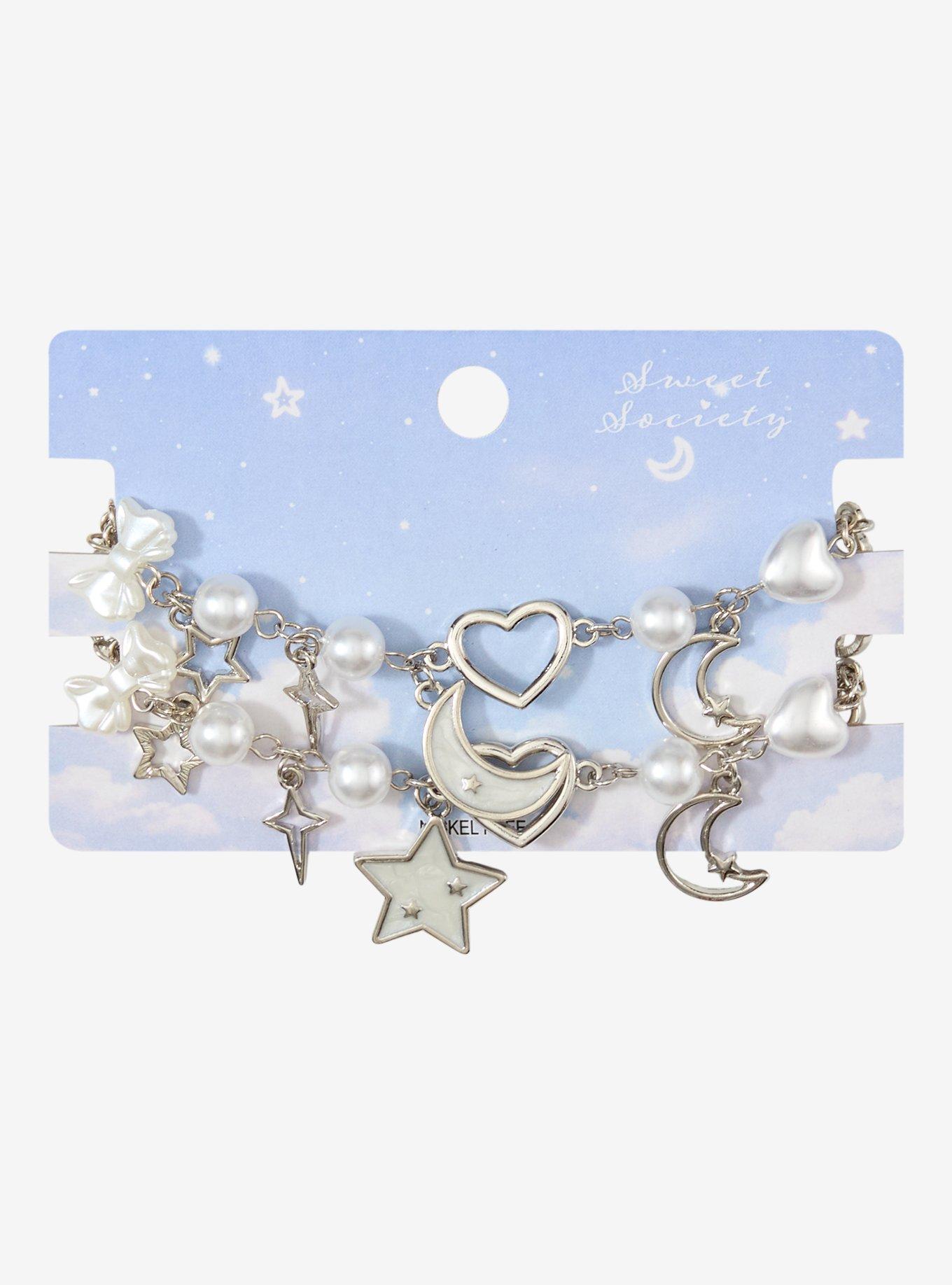 Sweet Society Celestial Pearl Best Friend Chain Bracelet Set, , hi-res