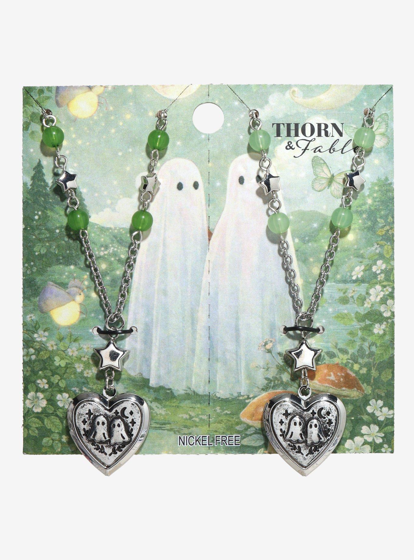 Thorn & Fable Ghost Heart Locket Best Friend Necklace Set | Hot Topic