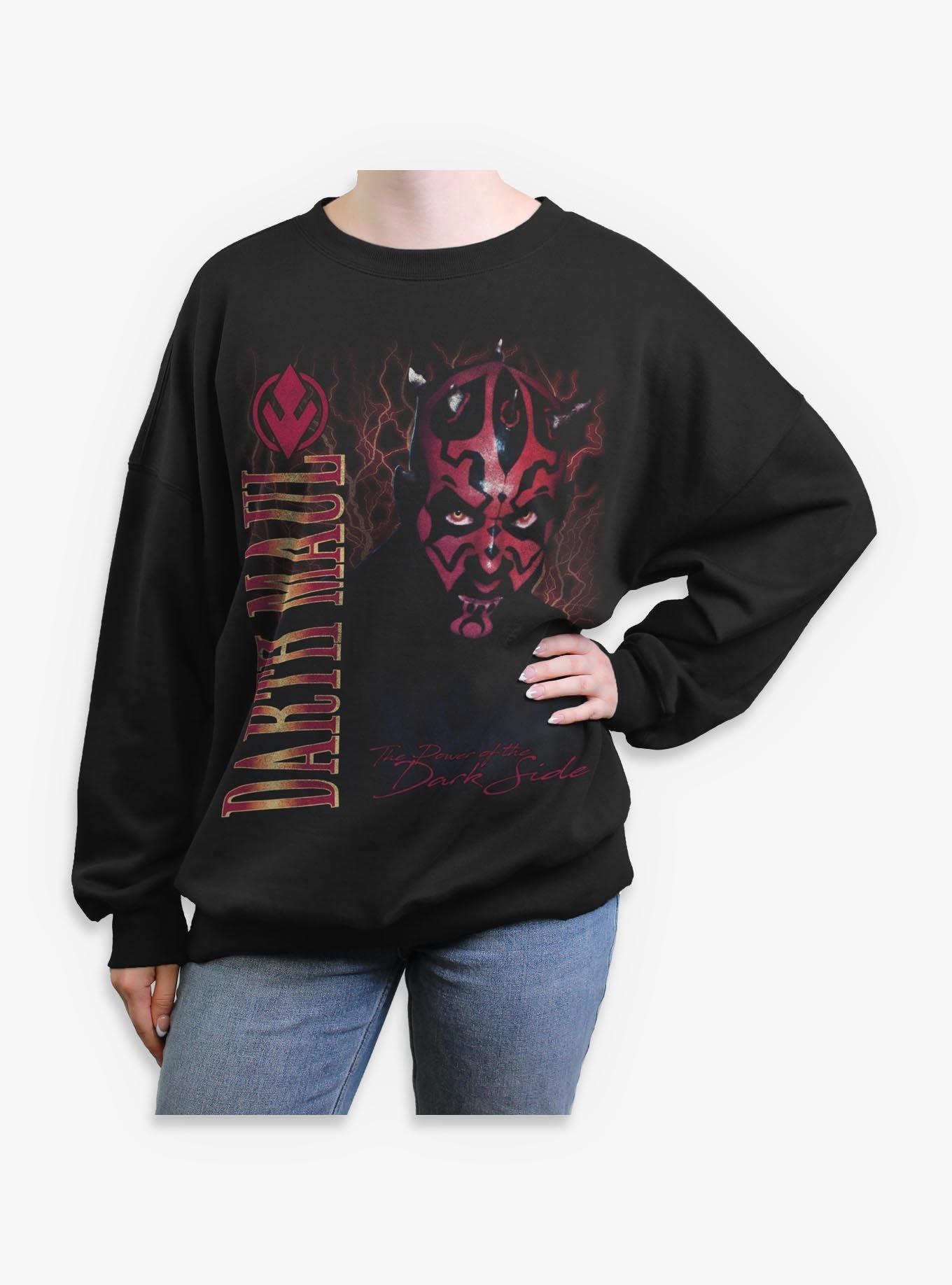 Star Wars Episode I: The Phantom Menace Darth Maul Darth Maul Lightning Womens Oversized Sweatshirt BoxLunch Exclusive, , hi-res