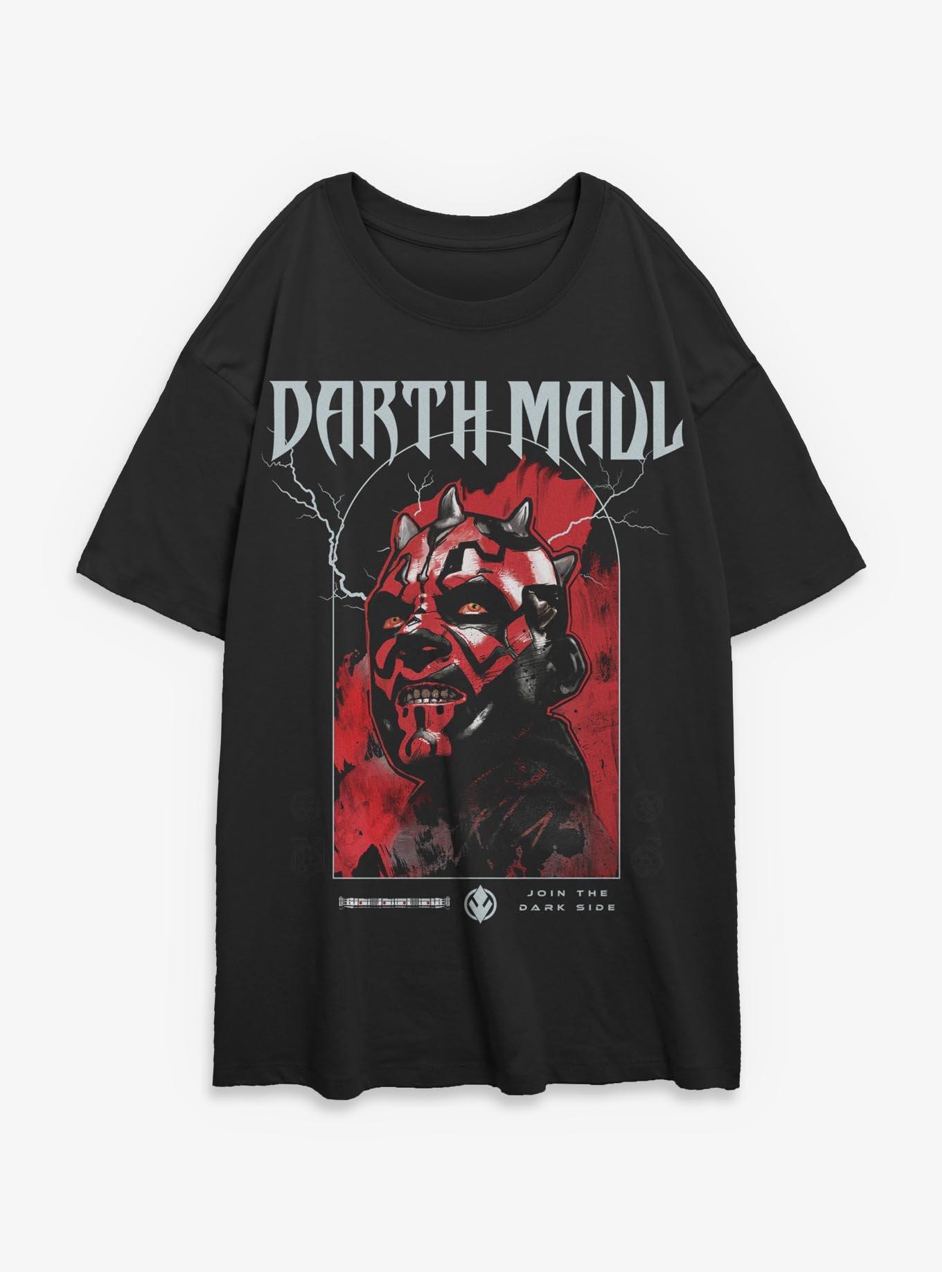 Star Wars Darth Maul Join The Darkside Womens Oversized T-Shirt, BLACK, hi-res