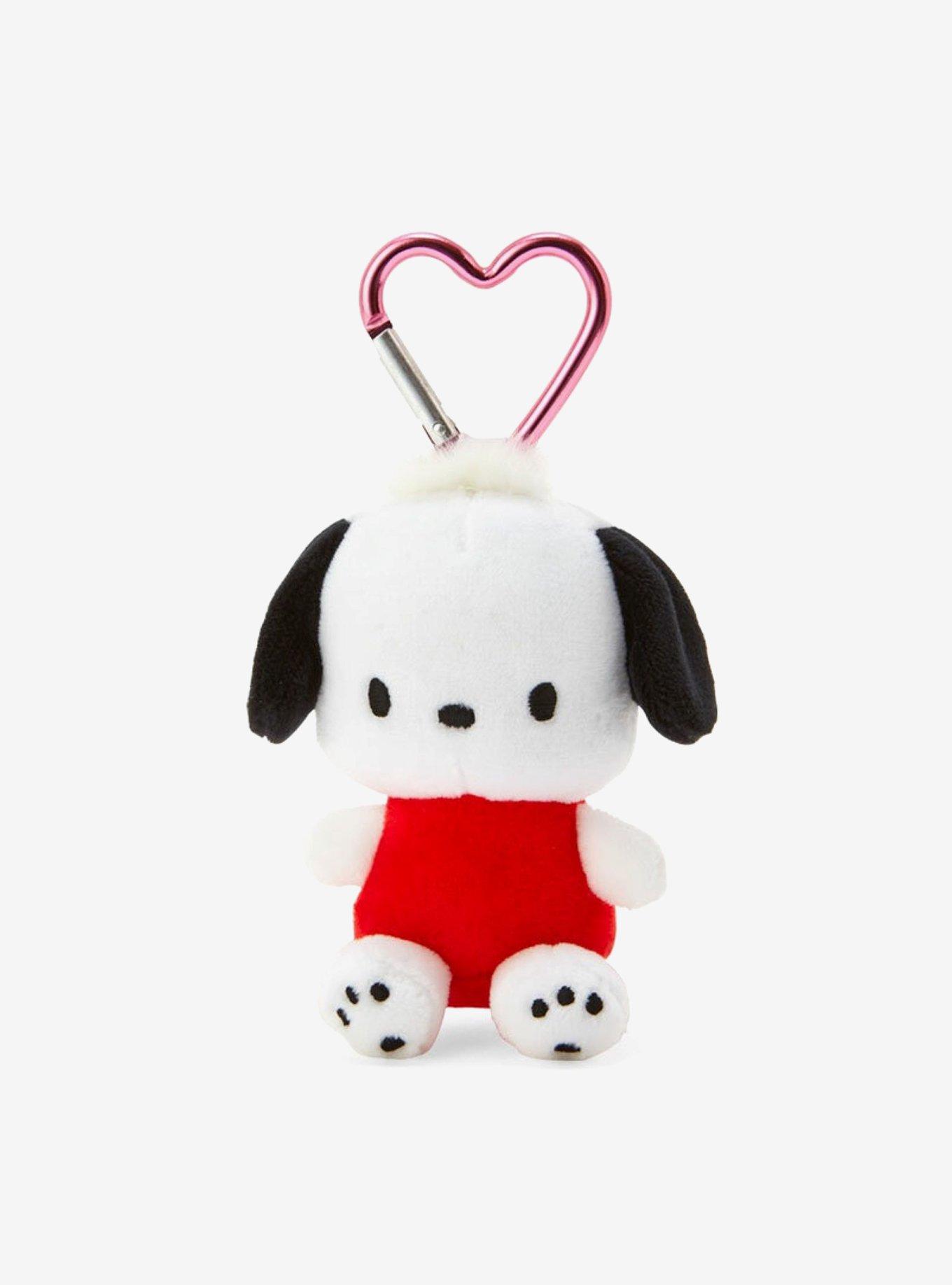 POCHACCO キャリーケース、キーカバー マスコット、ベアキーホルダー Sanrio Japan Originals Pochacco Heart Carabiner Plush Bag Charm
