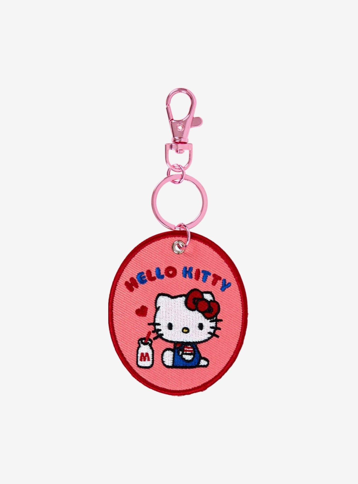 Sanrio Japan Originals Hello Kitty Embroidered Circle Key Chain, , hi-res