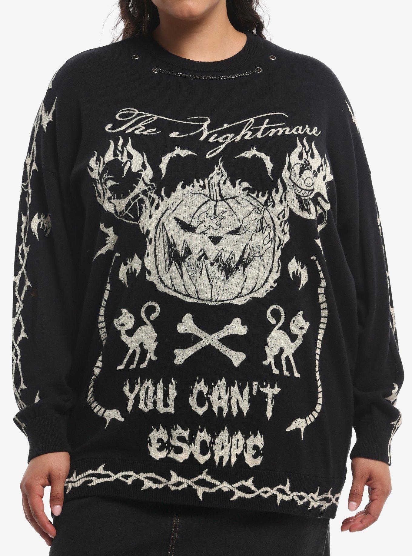 Her Universe The Nightmare Before Christmas Pumpkin King Girls Oversized Sweater Plus Size