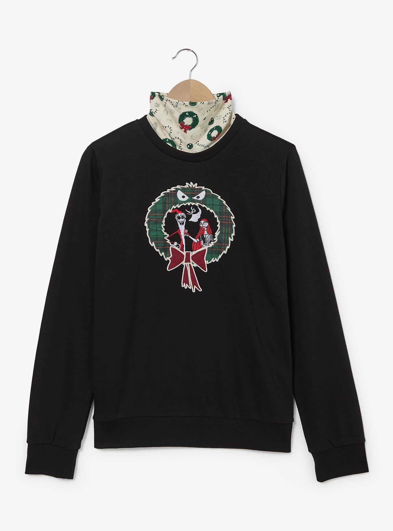 Disney The Nightmare Before Christmas Jack & Sally Holiday Wreath Women's Plus Size Turtleneck - BoxLunch Exclusive