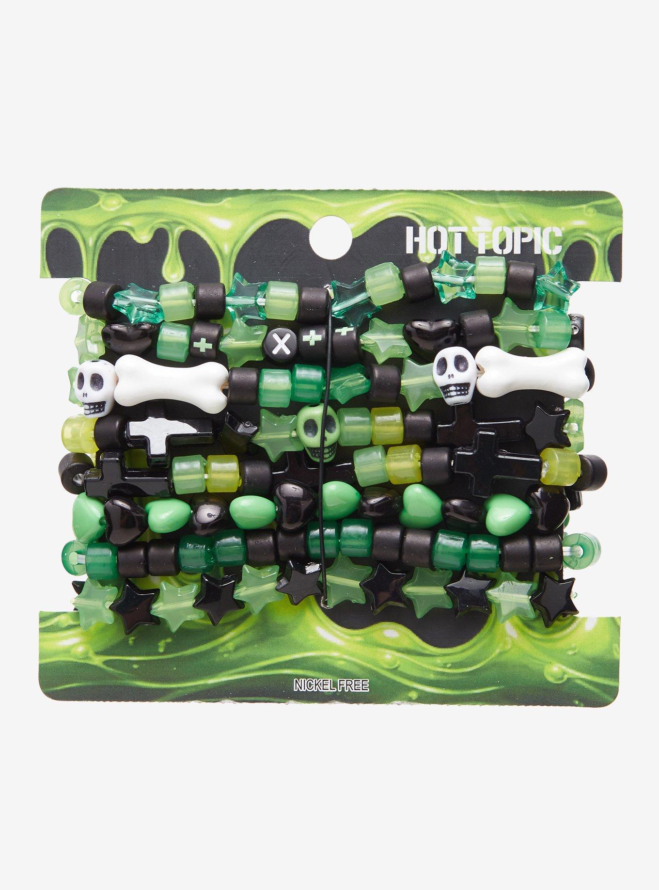 Green & Black Bead Bracelet Set, , hi-res