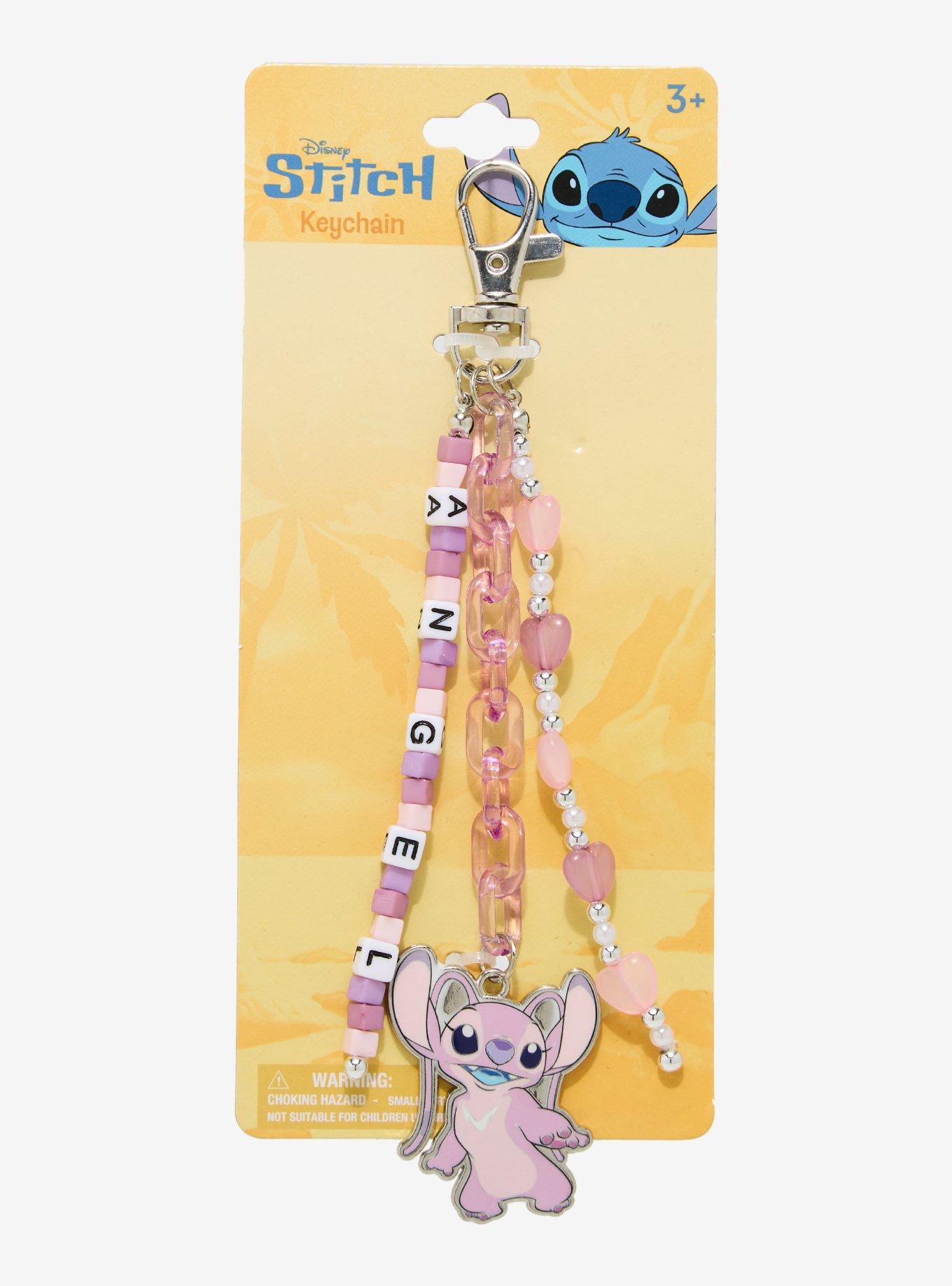 Disney Lilo & Stitch Beaded Angel Keychain, , hi-res