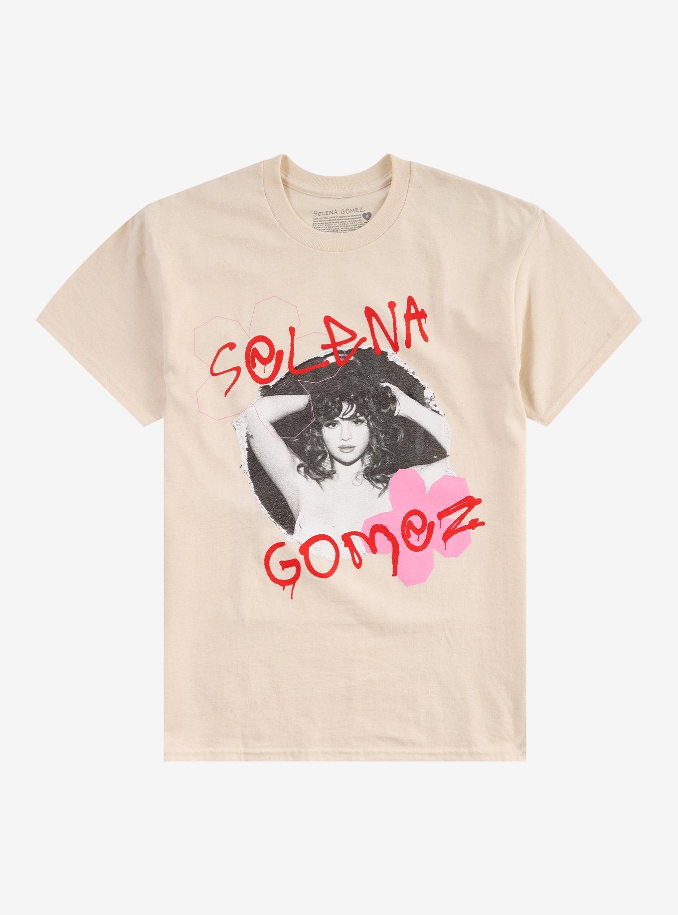Selena Gomez Flower Portrait T-Shirt, , hi-res
