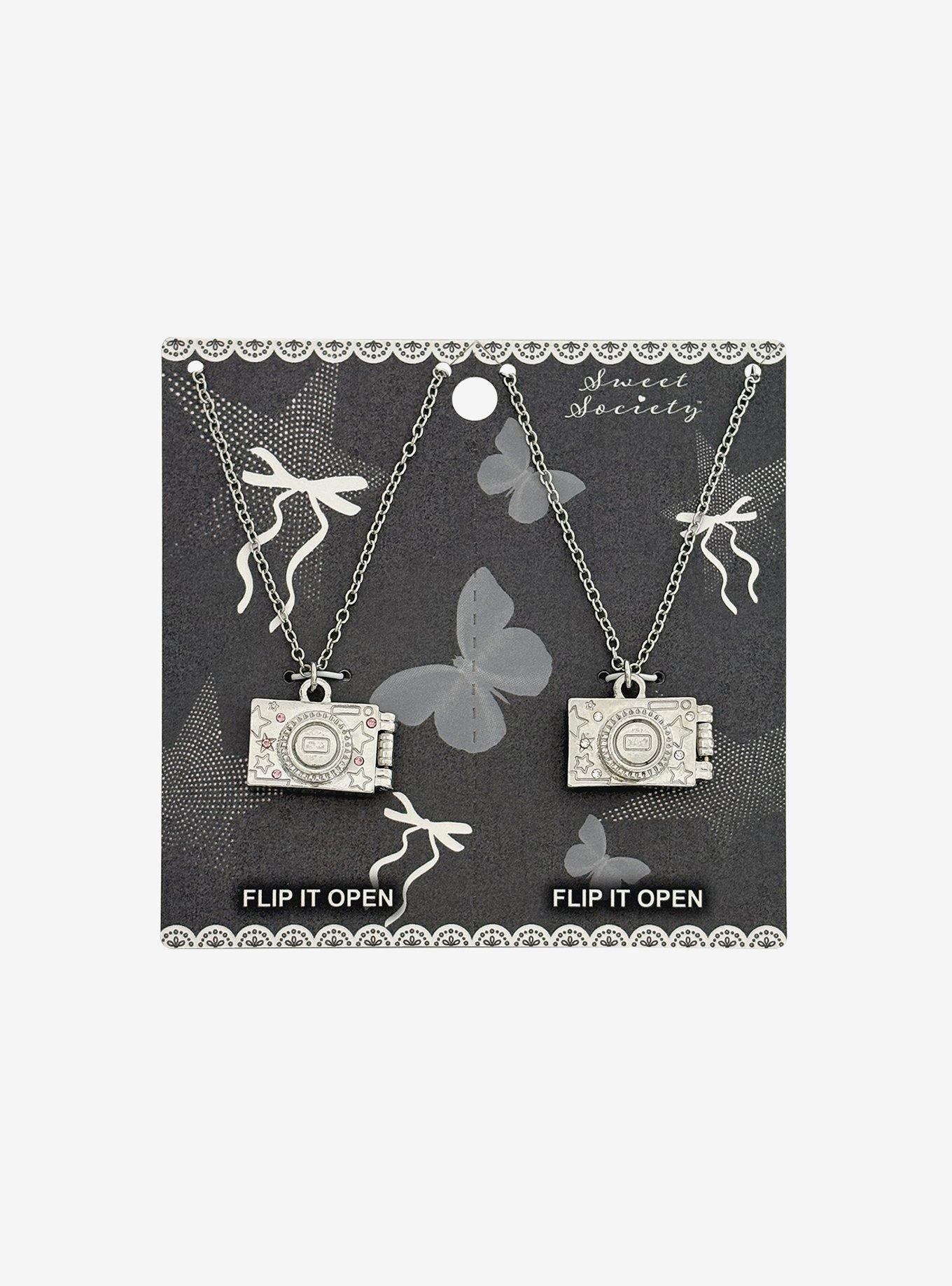 Sweet Society Camera Locket Best Friend Necklace Set, , hi-res