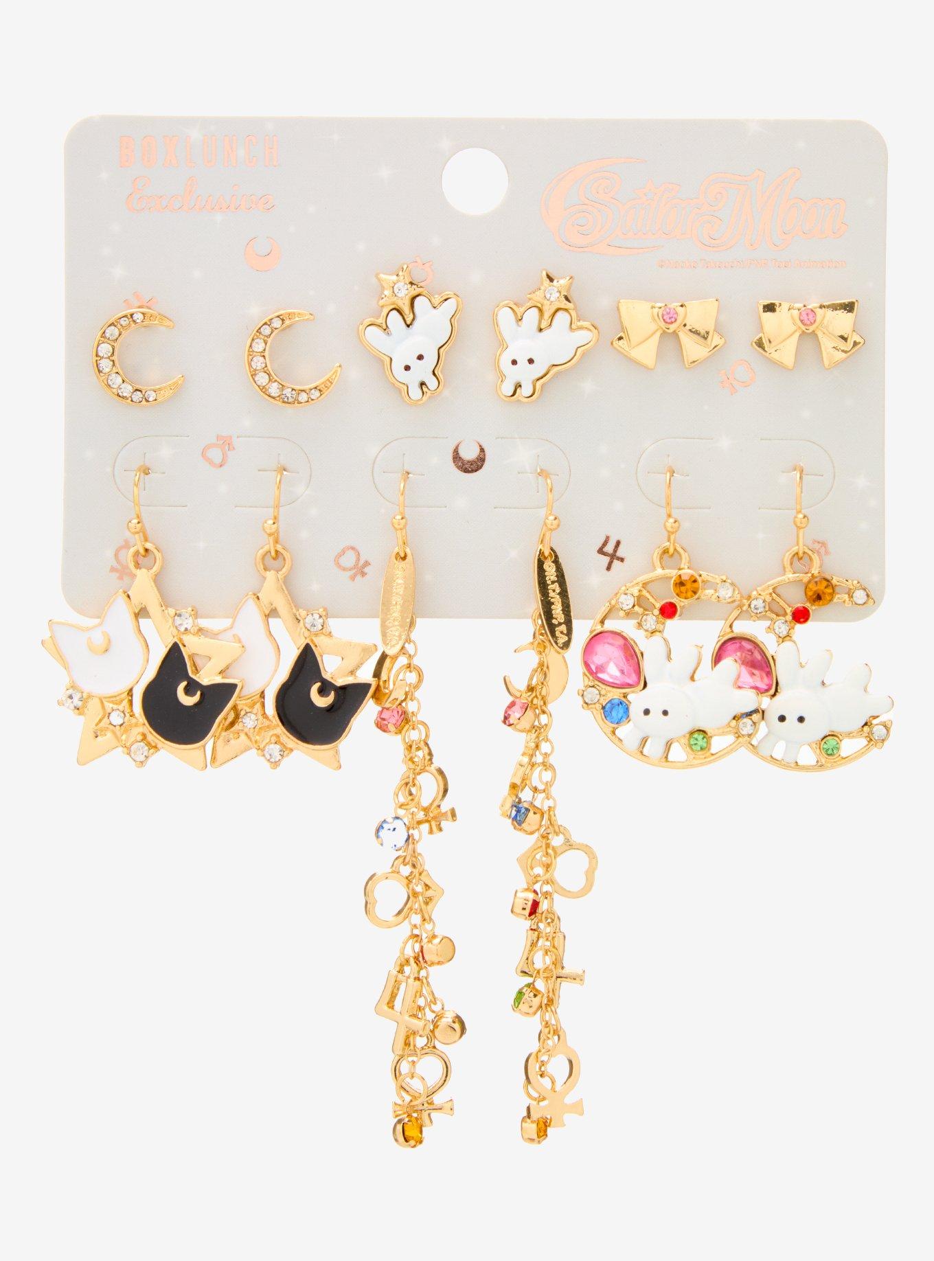 Sailor Moon Luna, Artemis, & Bunny Icons Earring Set - BoxLunch Exclusive, , hi-res